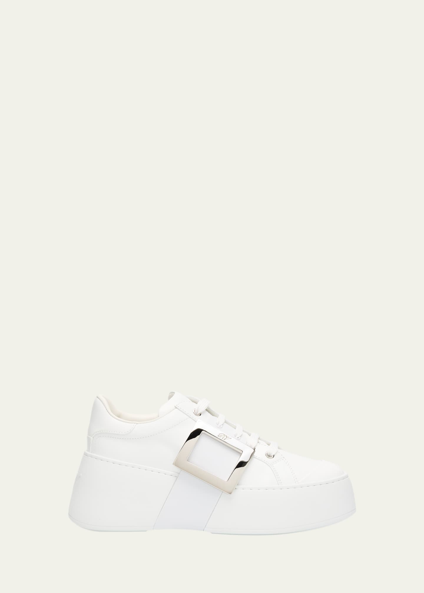 Roger Vivier Viv Skate Leather Buckle Sneakers - Bergdorf Goodman