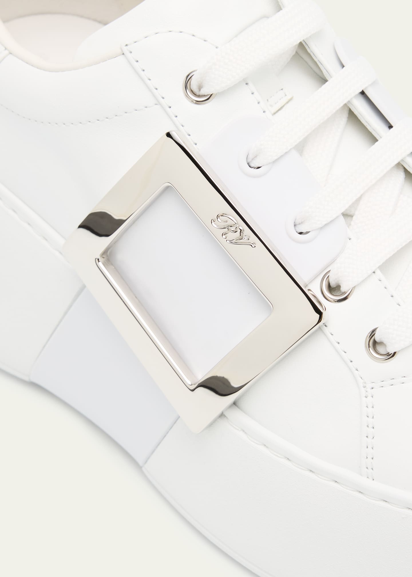 Roger Vivier Viv Skate Leather Buckle Sneakers - Bergdorf Goodman