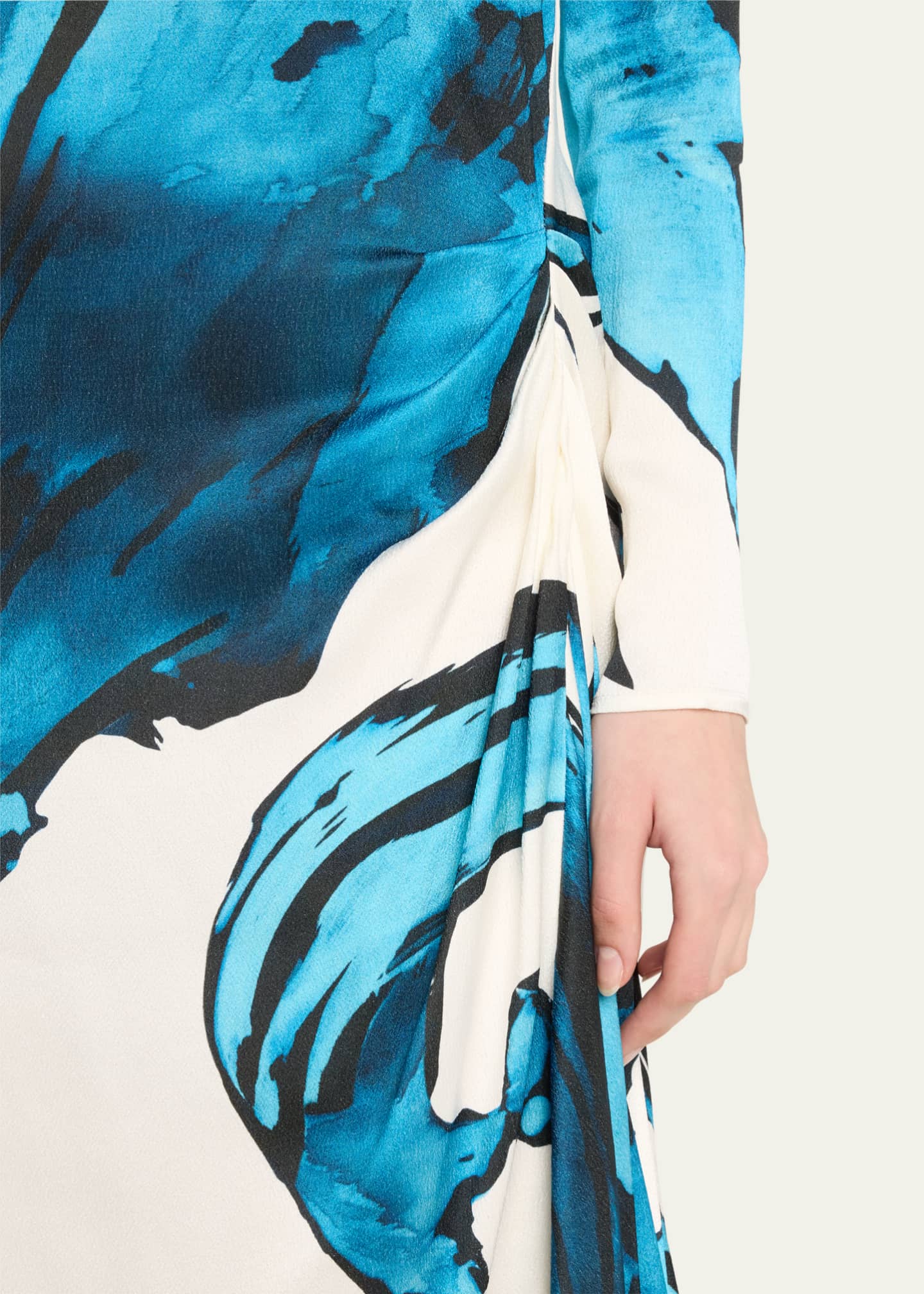 Silvia Tcherassi Yara Dress in Abstract Green Print main image 0