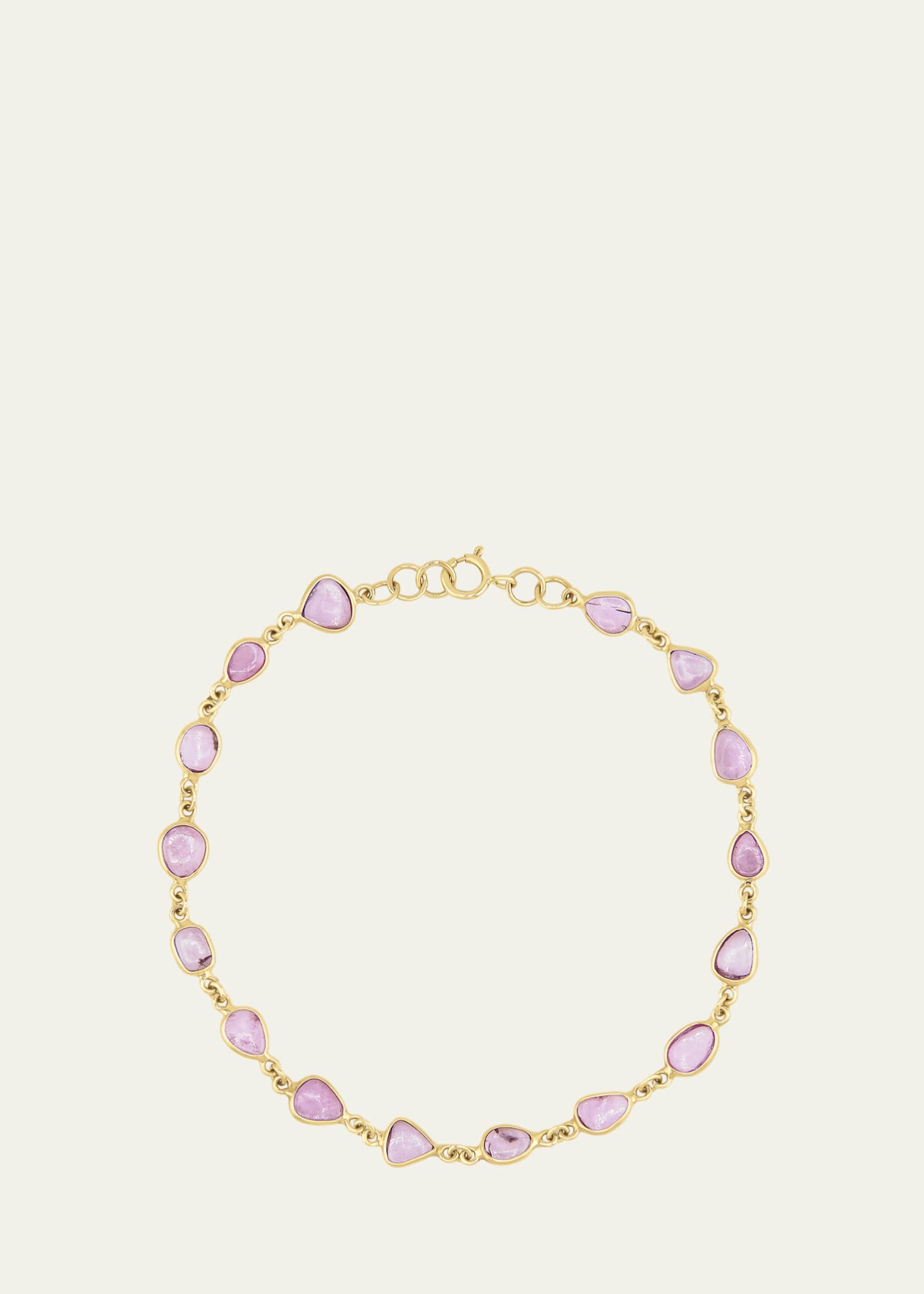 JIA JIA 14K Pink Sapphire Bezel Tennis Chain Bracelet