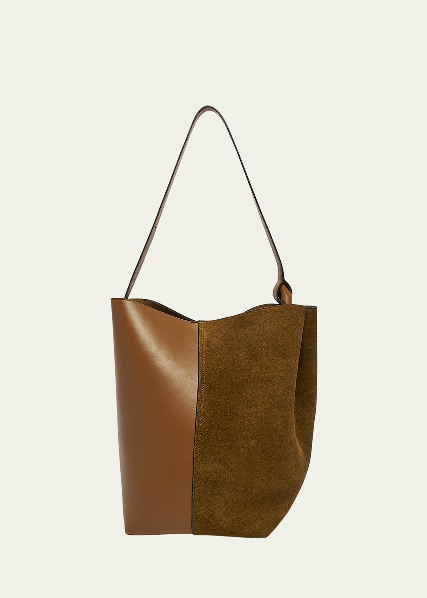 Large leather bucket bag sales