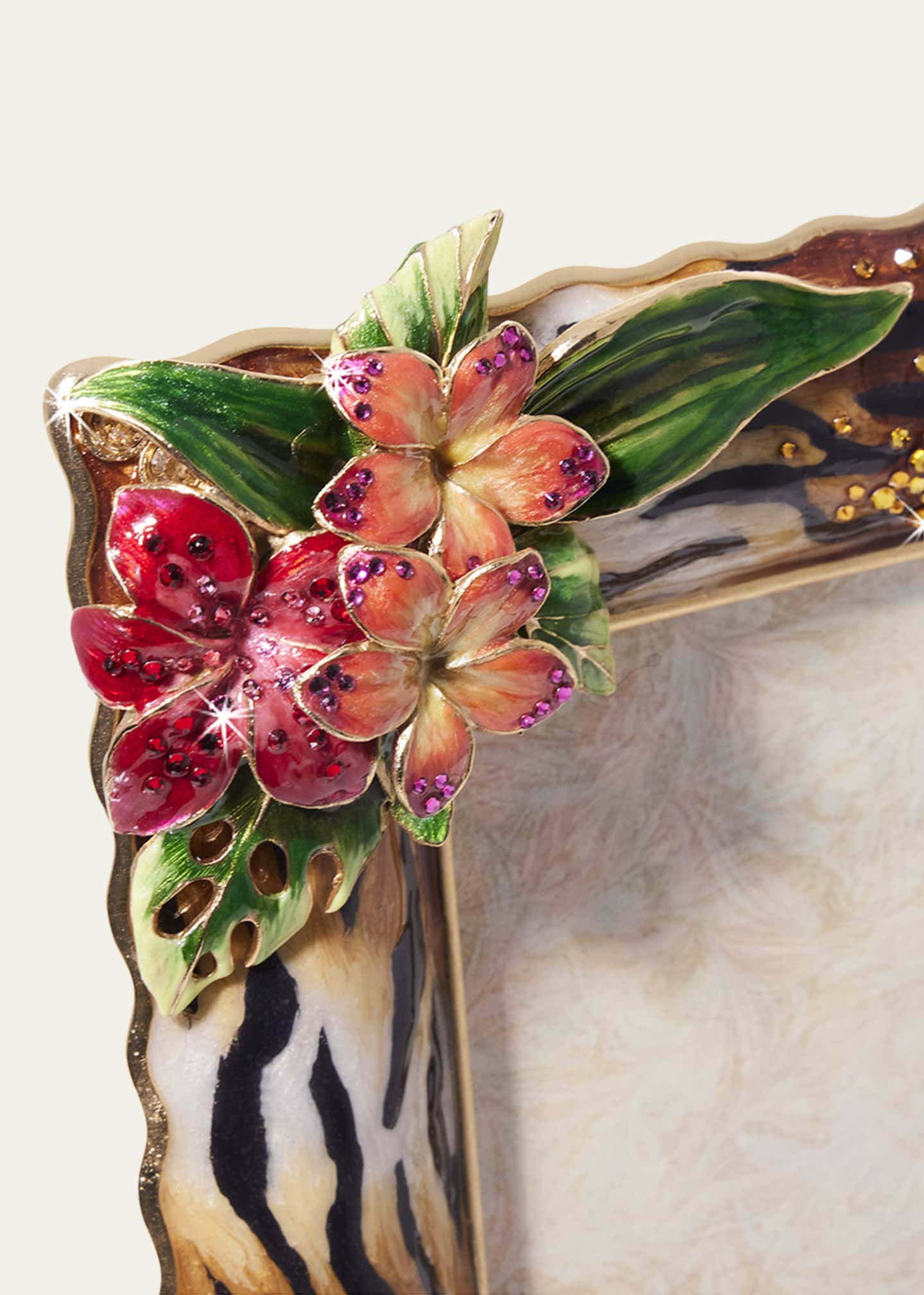 Jay Strongwater Tropical Flower Frame, 5" x 7" Image 3 of 4