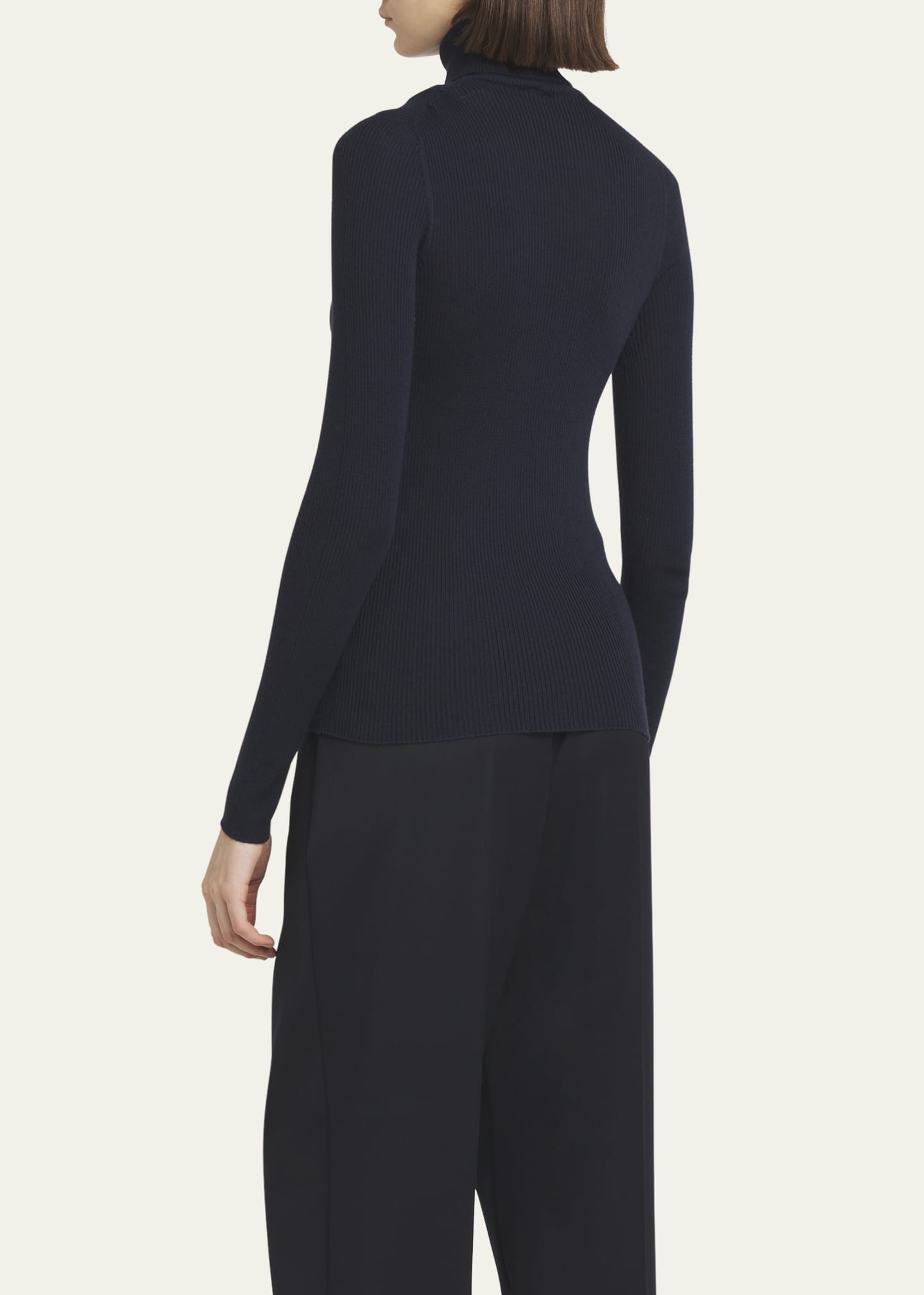 Agnona Ribbed Wool Cashmere Turtleneck Image 3 of 5