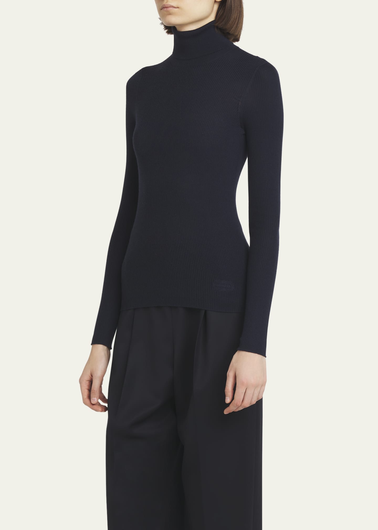 Agnona Ribbed Wool Cashmere Turtleneck Image 4 of 5