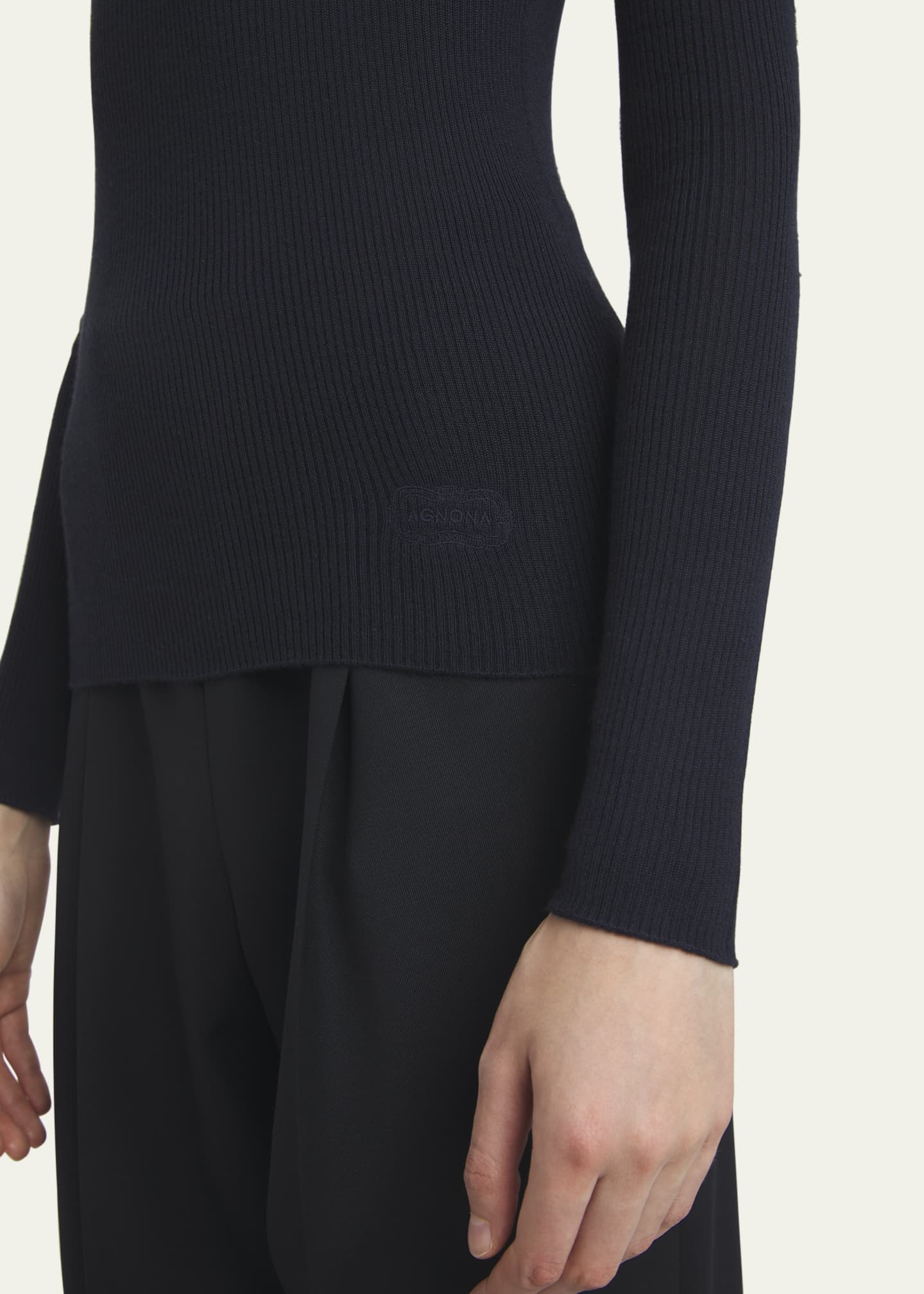 Agnona Ribbed Wool Cashmere Turtleneck Image 5 of 5