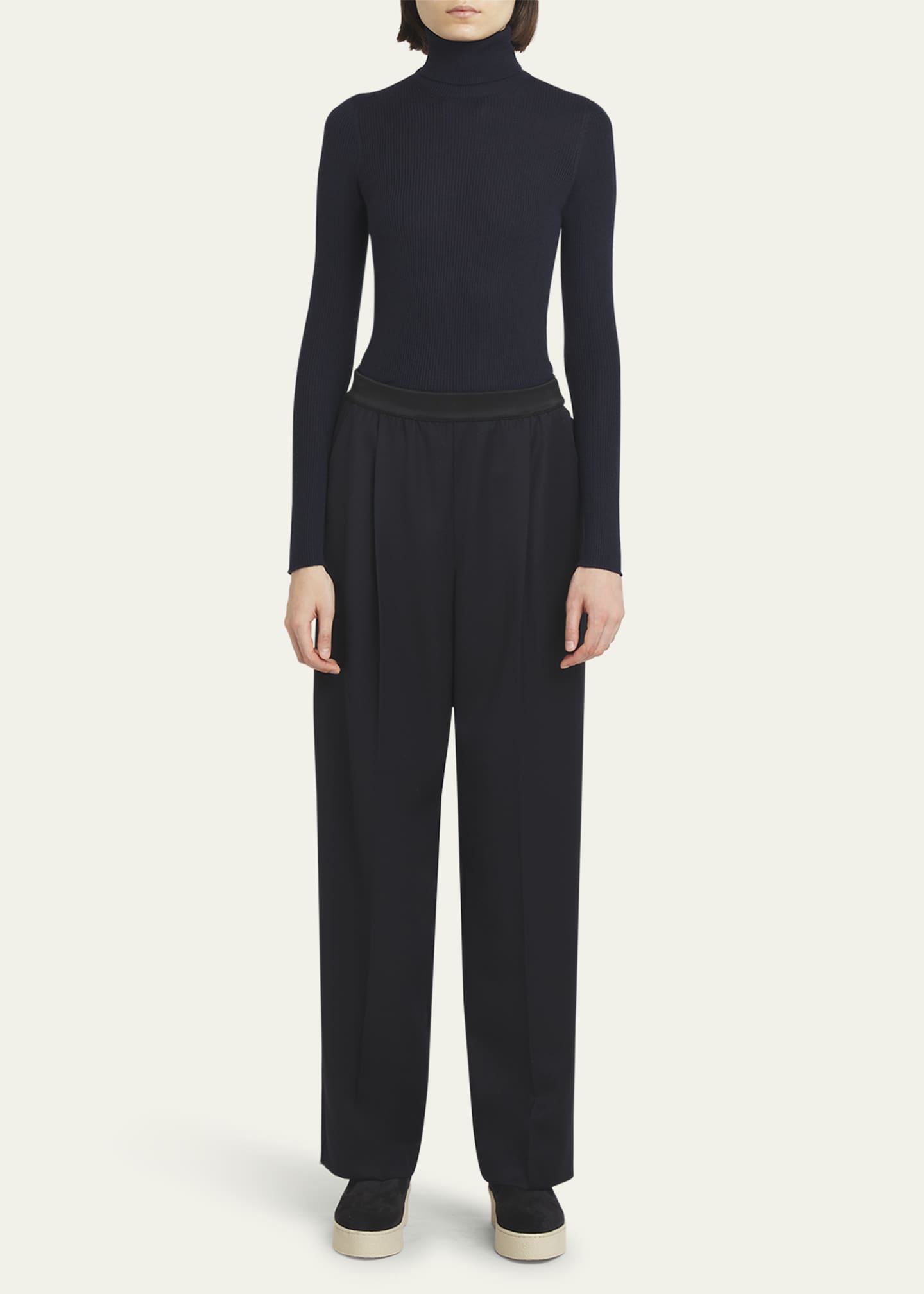 Agnona Light Wool Jane Straight Leg Pants Image 2 of 5