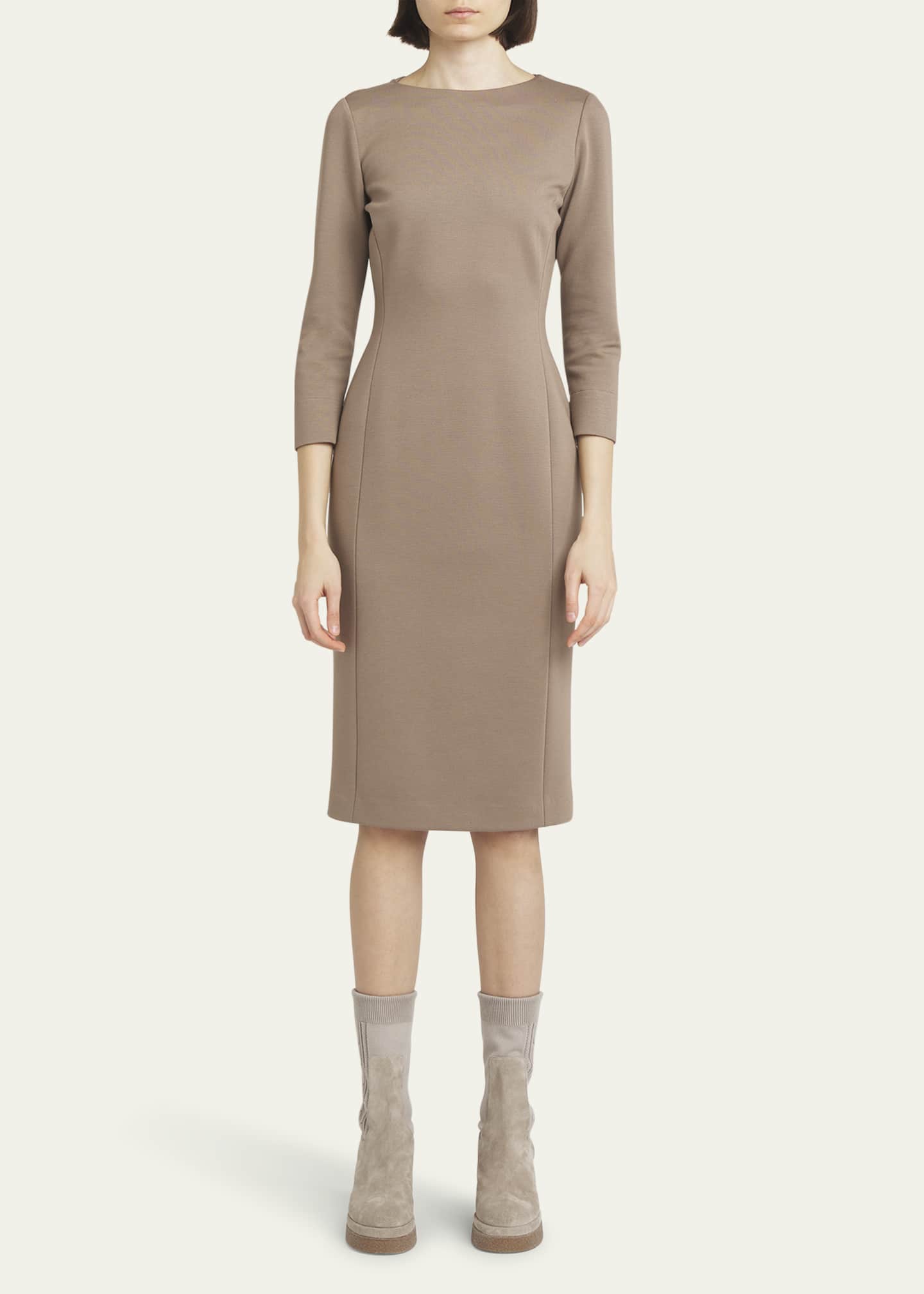 Agnona Pencil Stretch Jersey Midi Dress Image 2 of 5