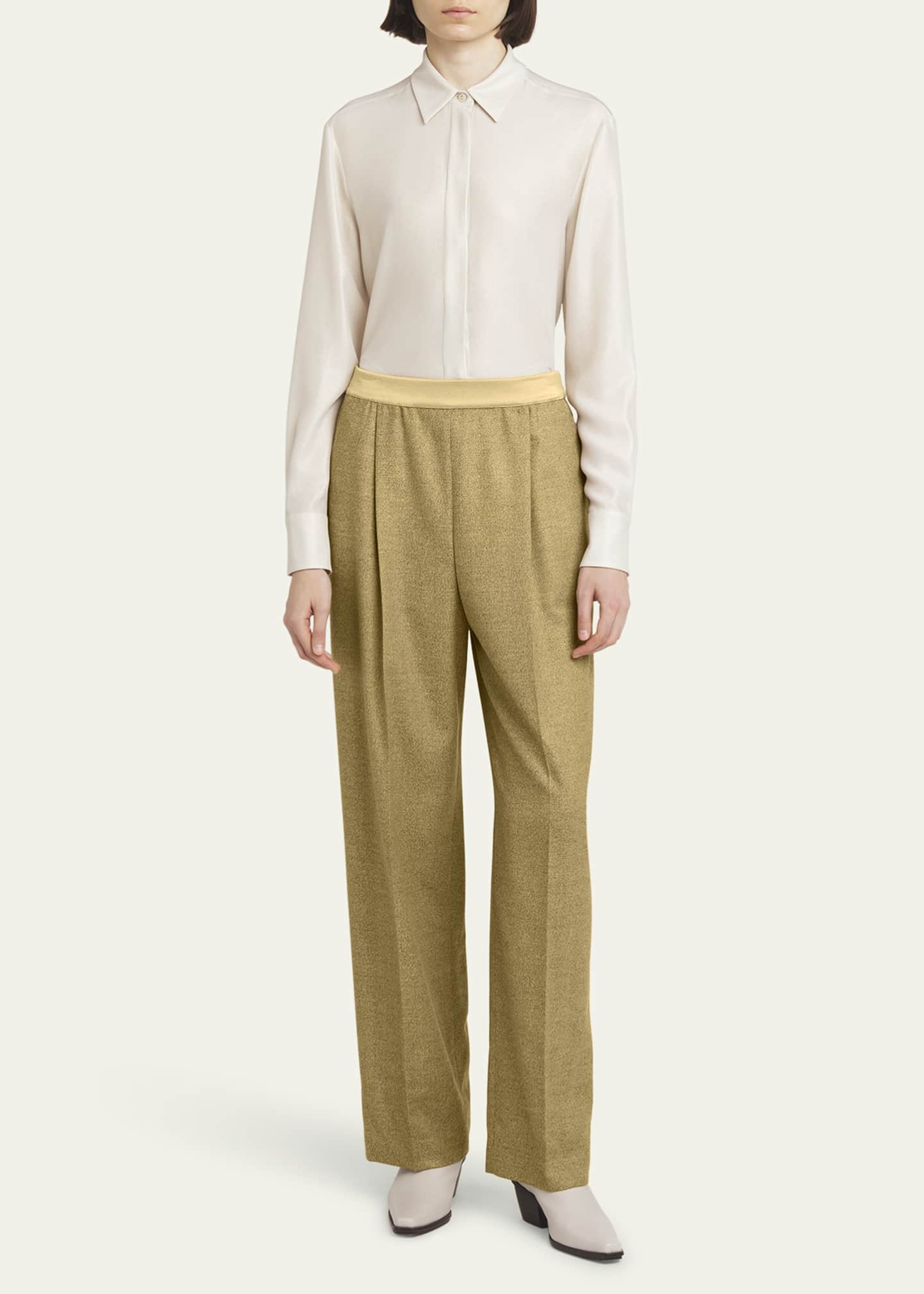 Agnona Wool Micro Boucle Jane Straight Leg Pants Image 2 of 5