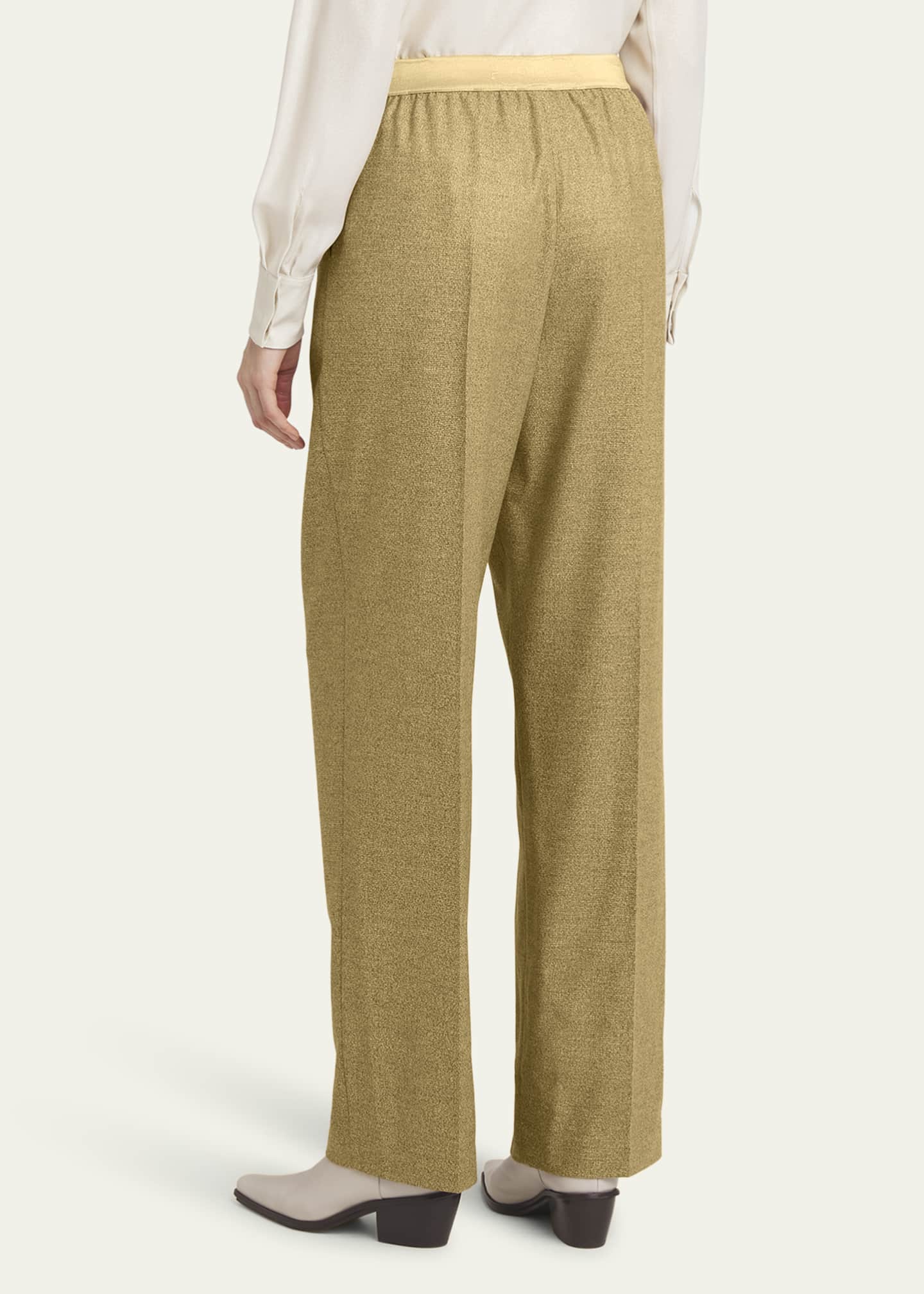 Agnona Wool Micro Boucle Jane Straight Leg Pants Image 3 of 5