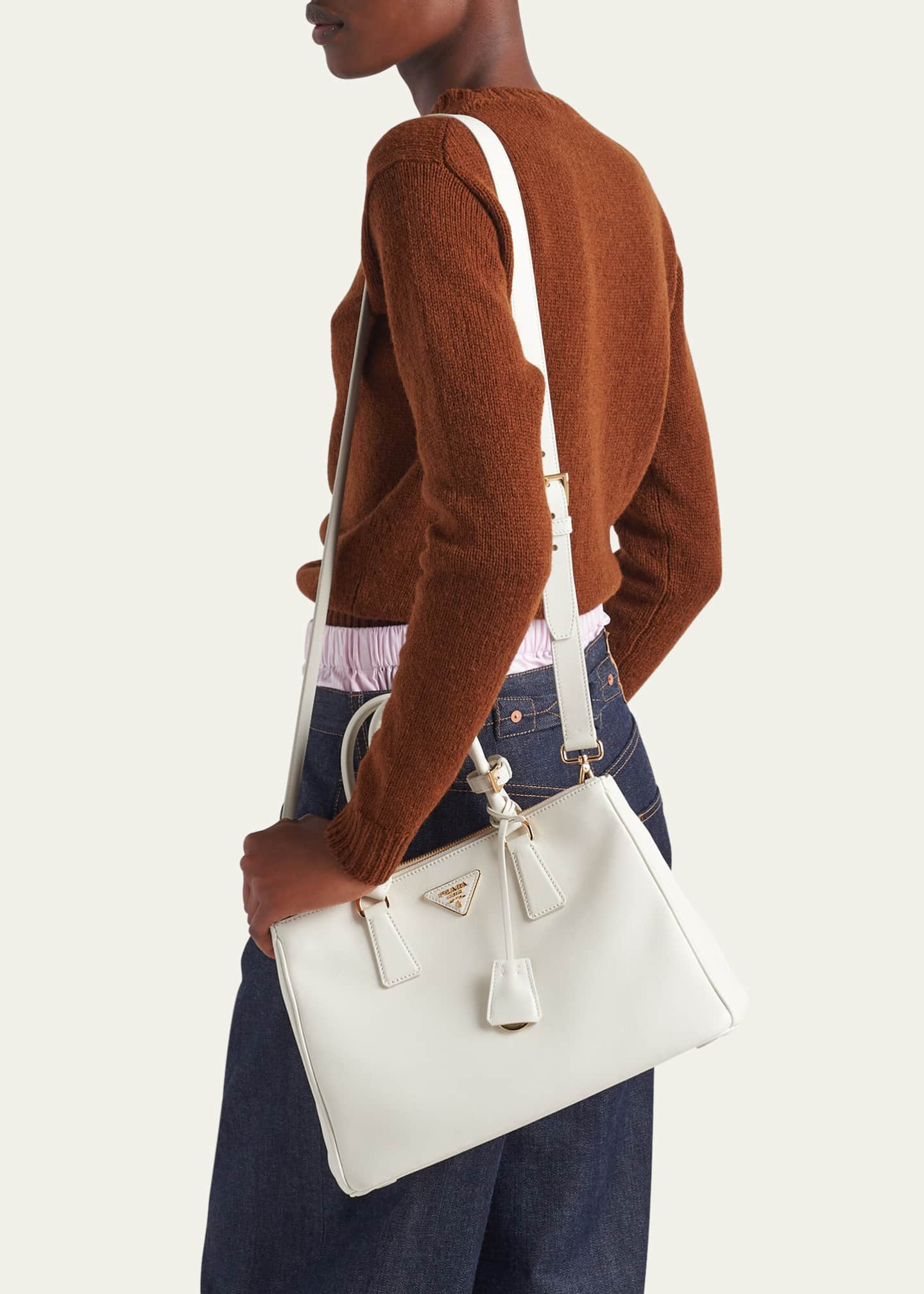 Prada Galleria Large Grain Leather Top-Handle Bag Image 4 of 4