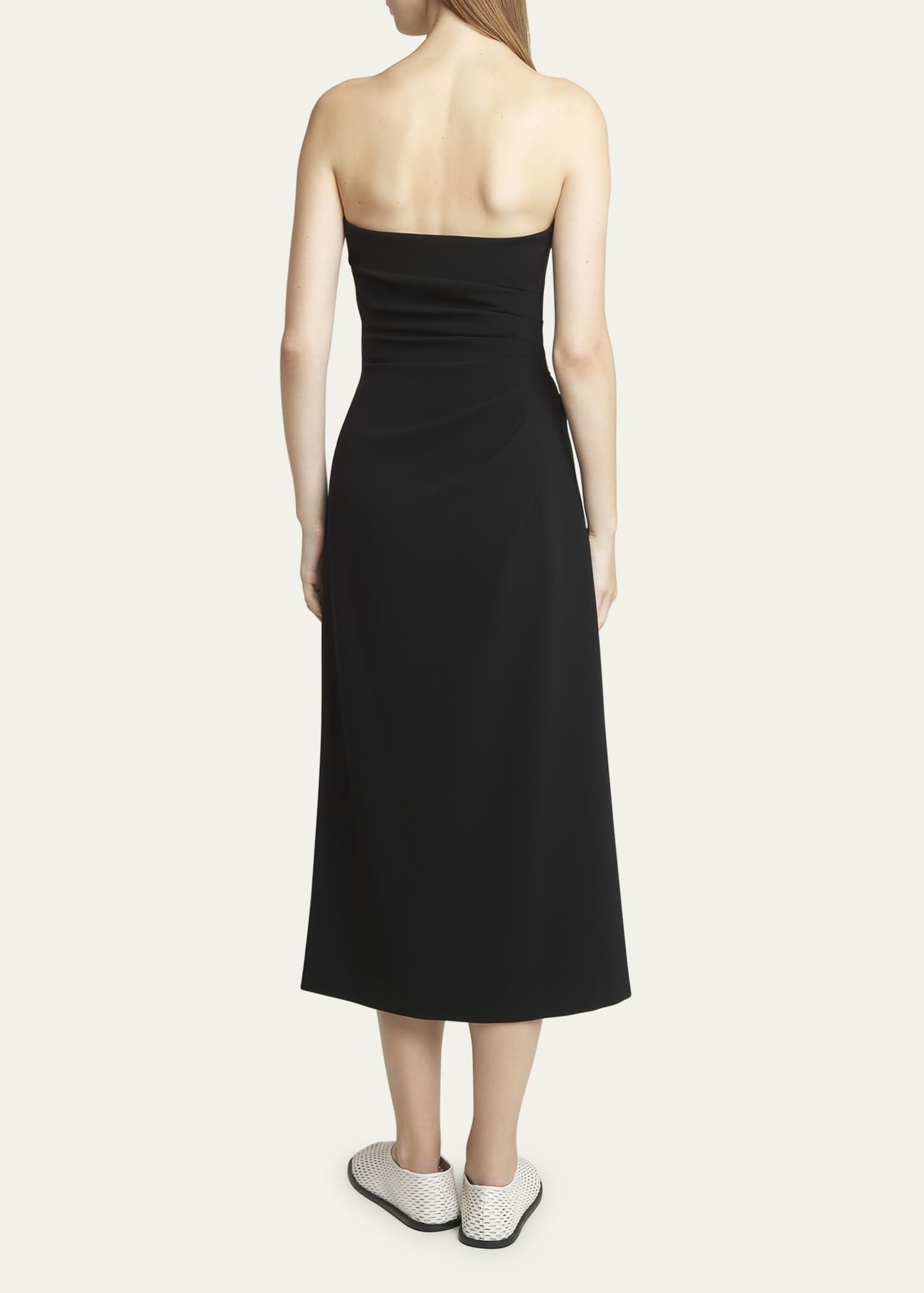 Proenza Schouler Shira Strapless Draped Matte Crepe Midi Dress Image 3 of 5