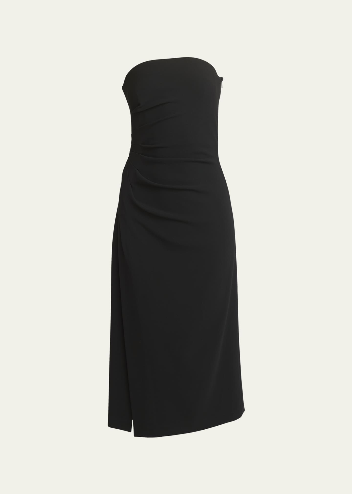 Proenza Schouler Shira Strapless Draped Matte Crepe Midi Dress Image 1 of 5