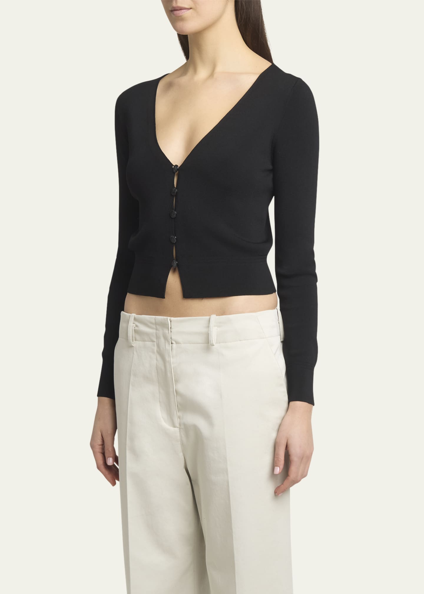 Proenza Schouler Addie V-Neck Silk Viscose Cardigan - Bergdorf Goodman