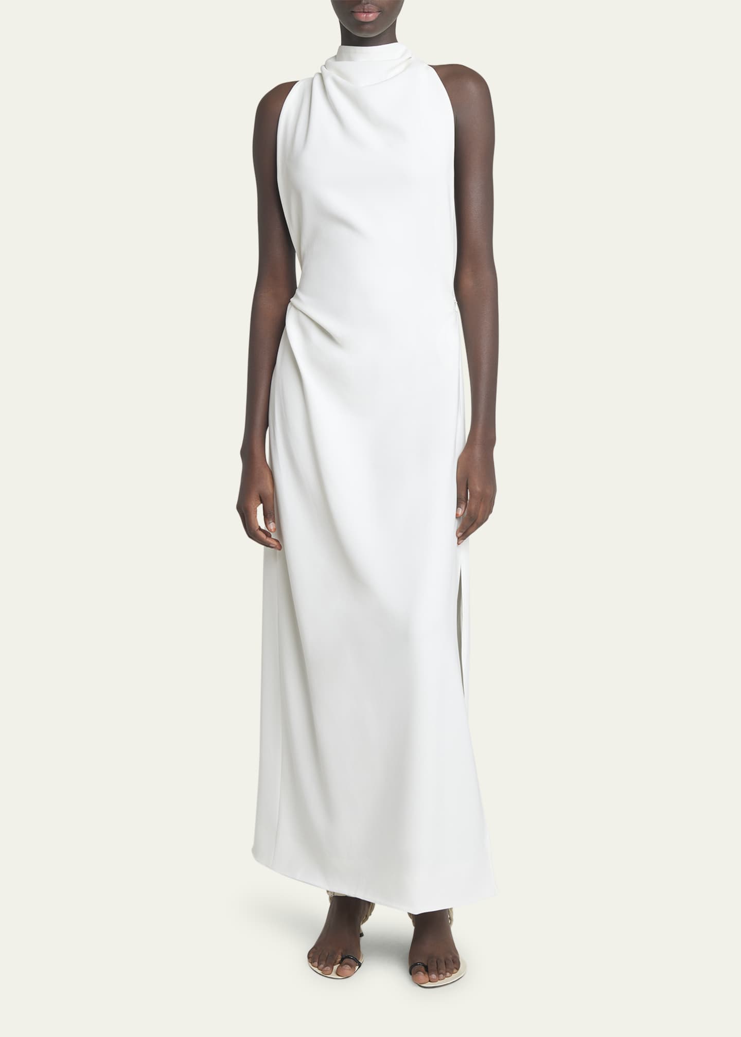 Proenza Schouler Selena Backless Twist Back Matte Viscose Crepe Dress Image 2 of 5