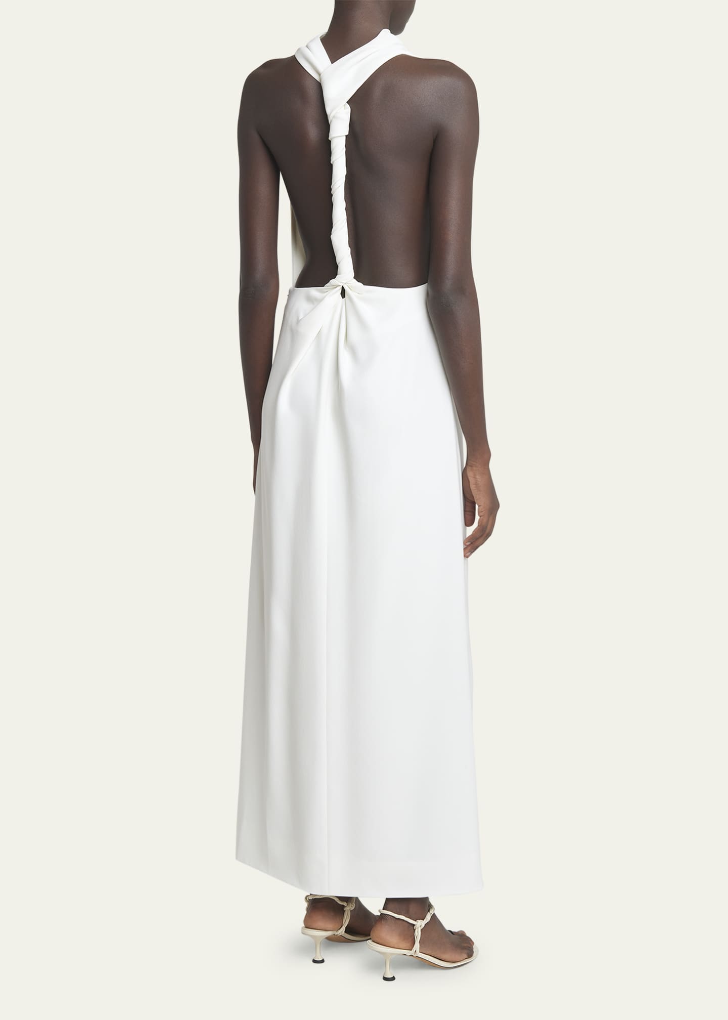 Proenza Schouler Selena Backless Twist Back Matte Viscose Crepe Dress Image 3 of 5
