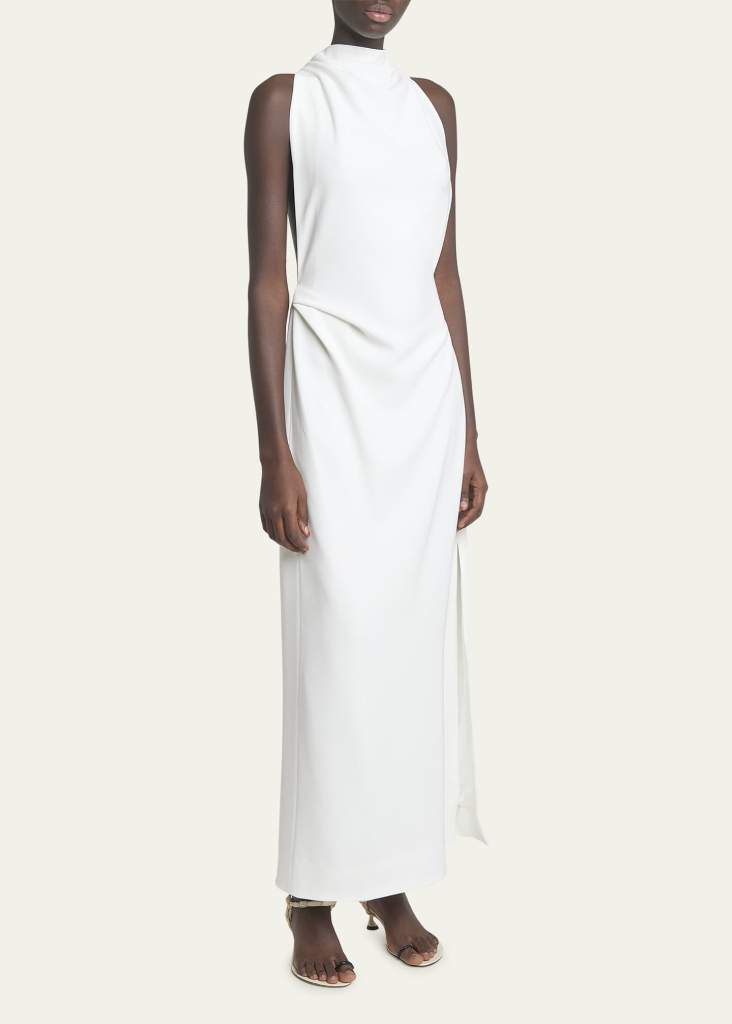 Proenza Schouler Selena Backless Twist Back Matte Viscose Crepe Dress Image 4 of 5