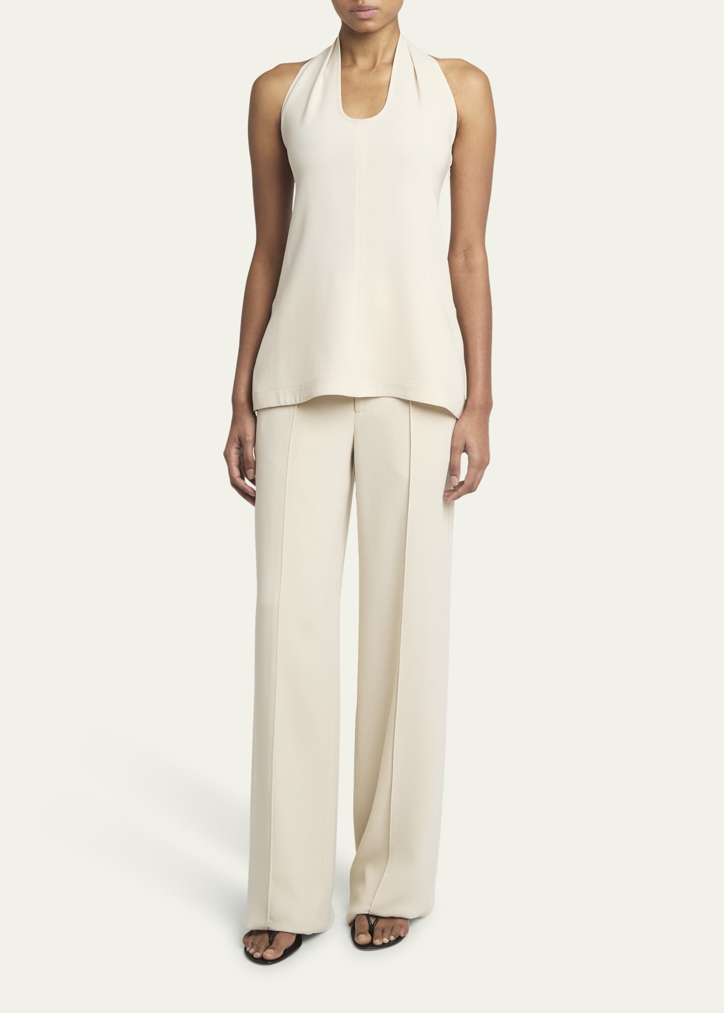 Proenza Schouler Weyes Straight Leg Matte Crepe Pants Image 2 of 5