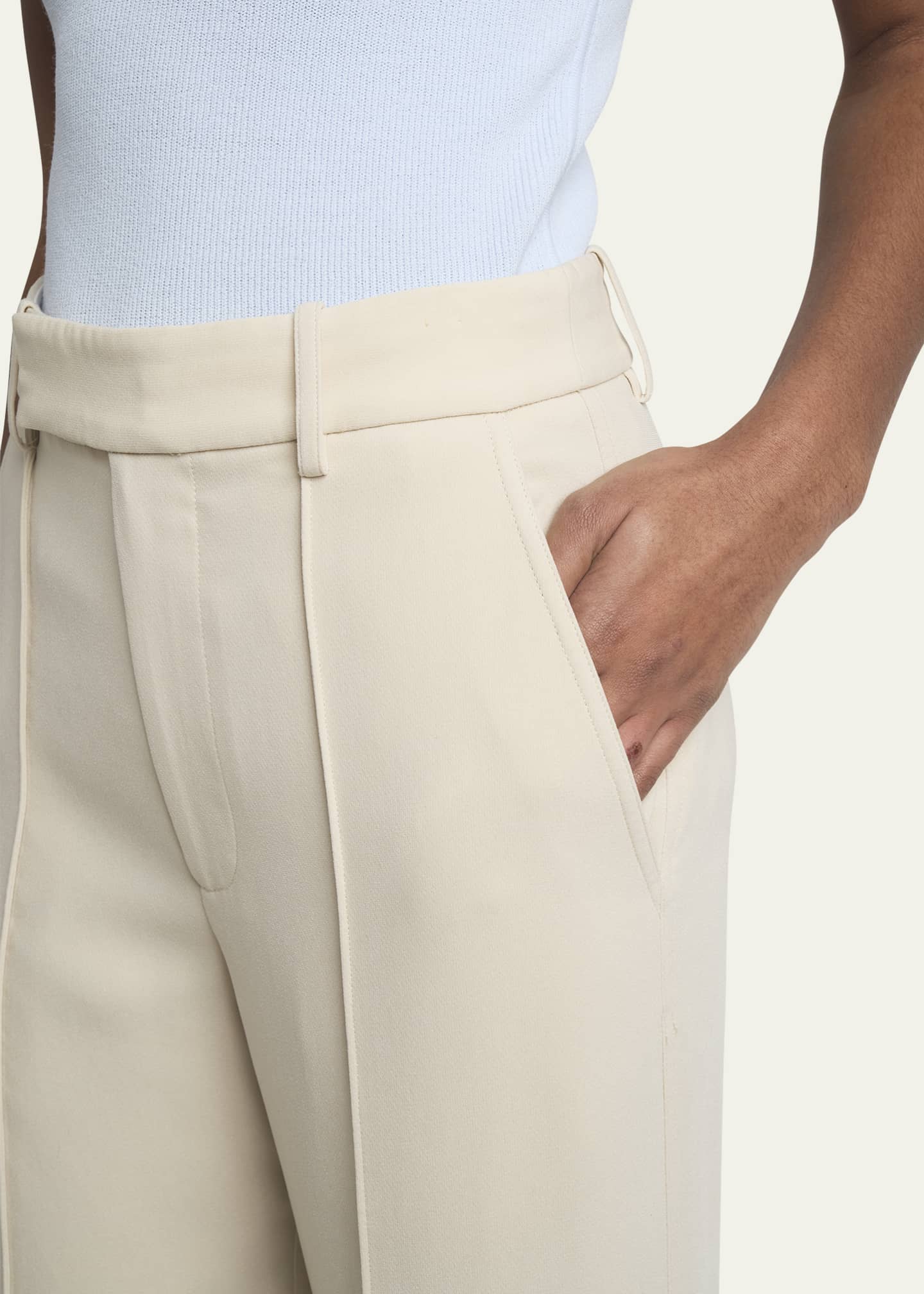 Proenza Schouler Weyes Straight Leg Matte Crepe Pants Image 5 of 5