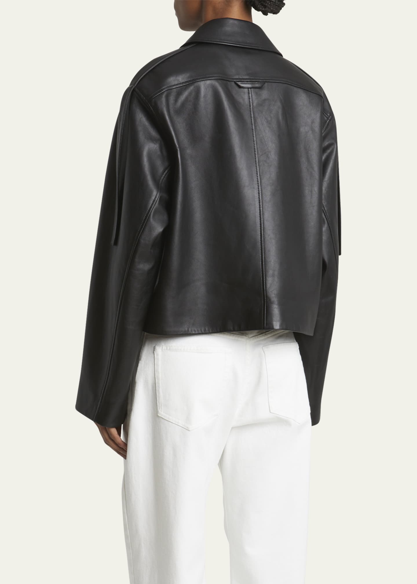 Proenza Schouler Dylan Wide Glossy Leather Jacket Image 3 of 5