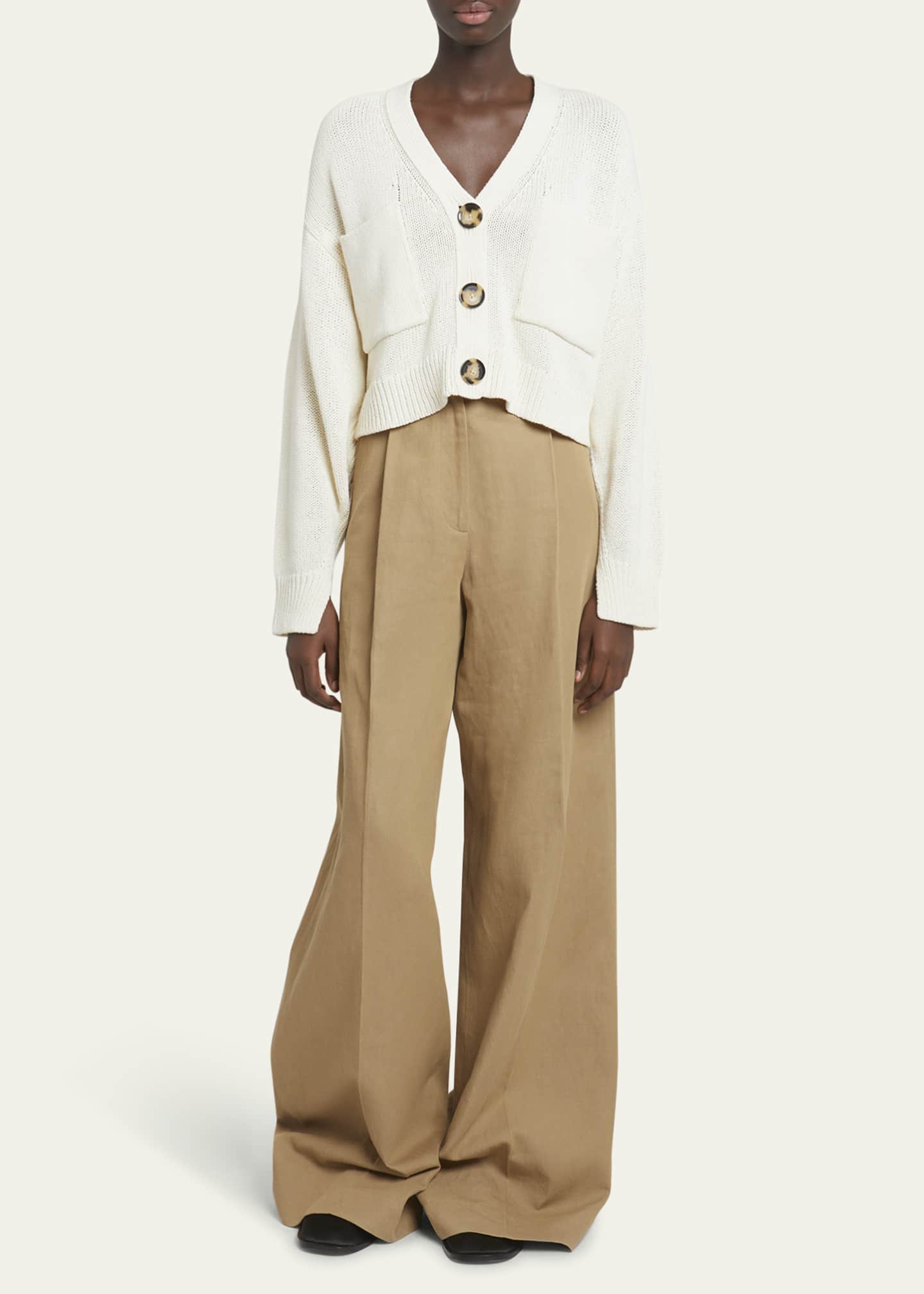 Proenza Schouler Sofia Crop Cotton Knit Cardigan Image 2 of 5