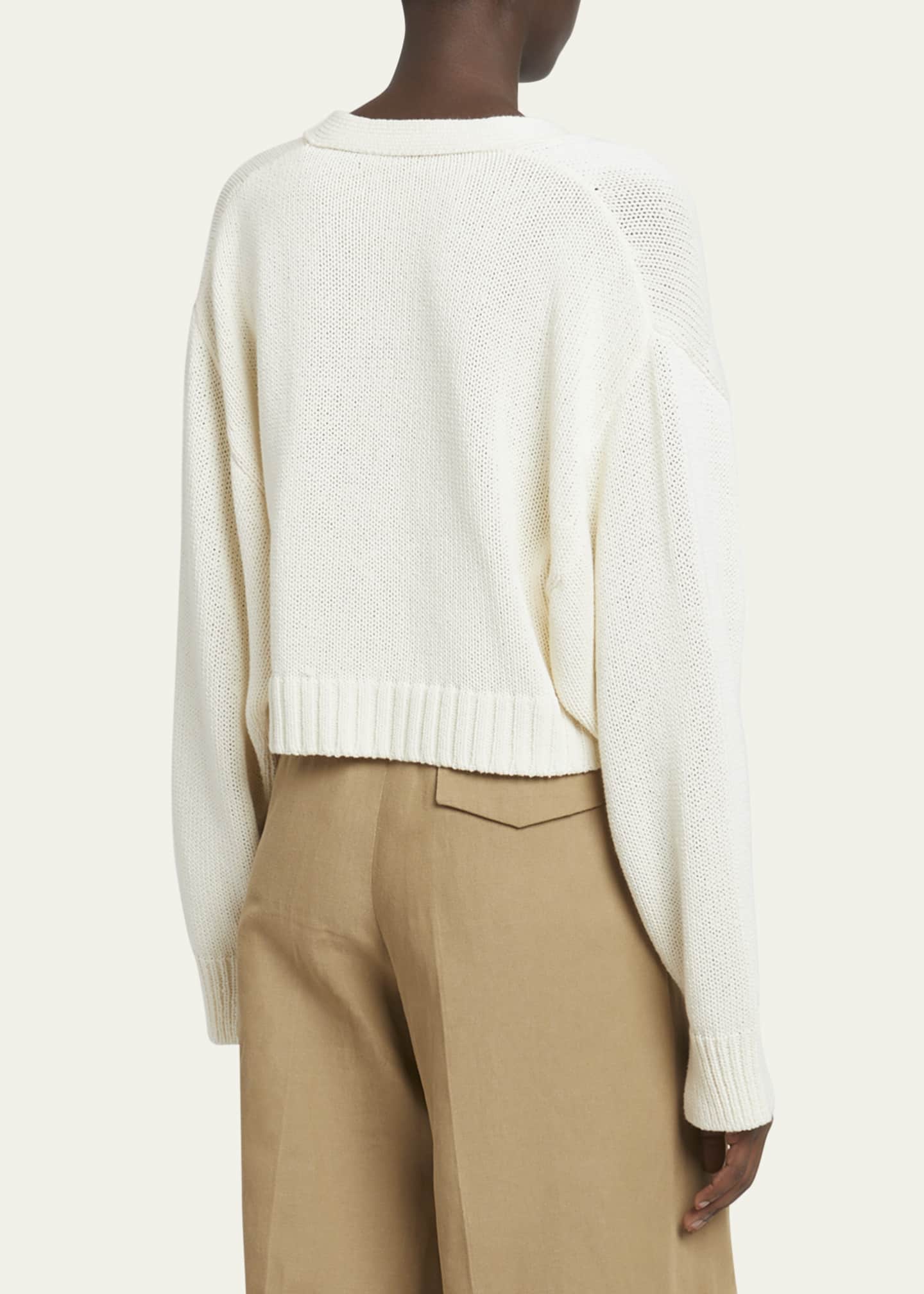 Proenza Schouler Sofia Crop Cotton Knit Cardigan Image 3 of 5