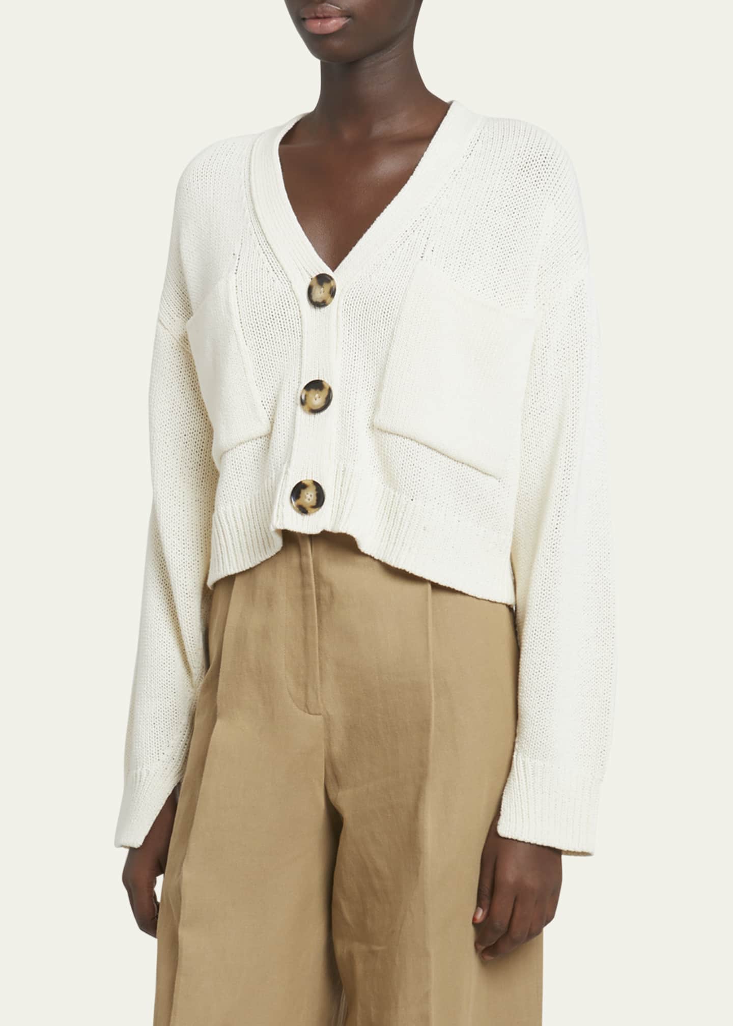 Proenza Schouler Sofia Crop Cotton Knit Cardigan Image 4 of 5