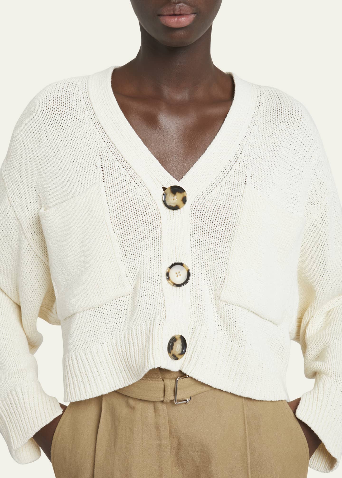 Proenza Schouler Sofia Crop Cotton Knit Cardigan Image 5 of 5