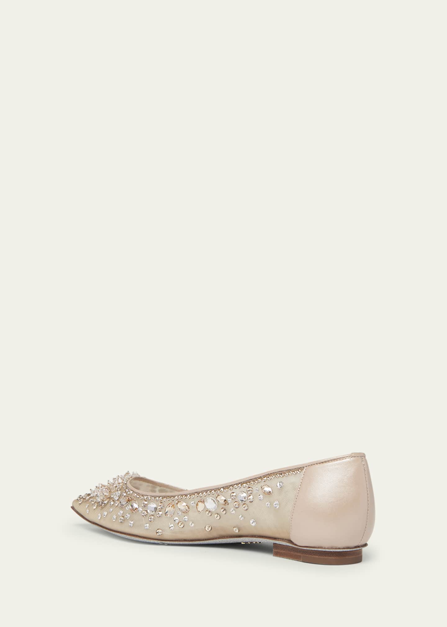 Rene Caovilla Crystal Embroidered Mesh Ballerina Flats Image 2 of 3