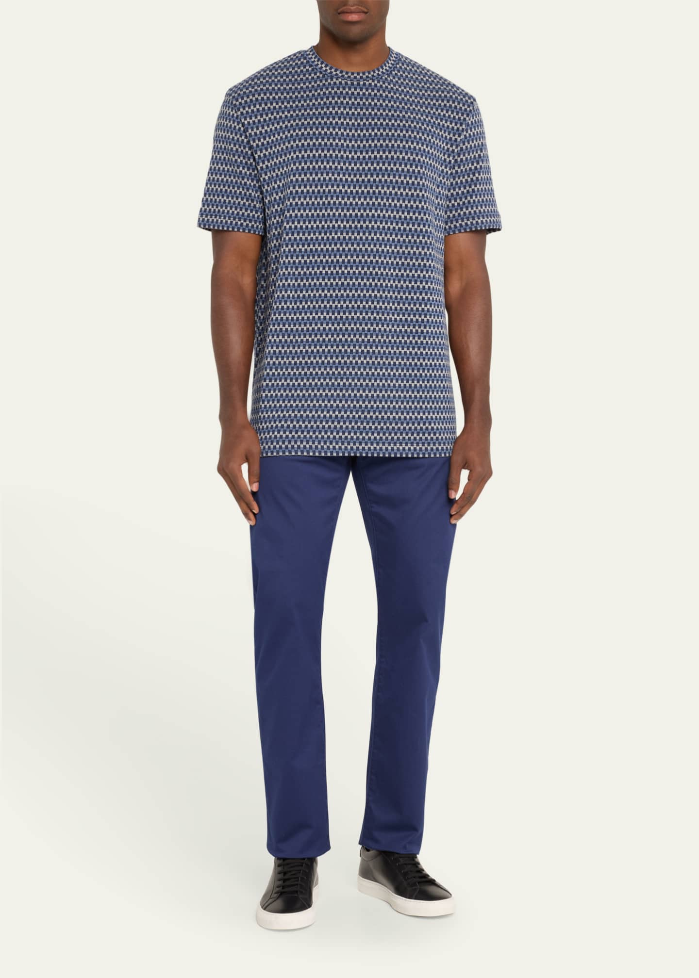 Giorgio Armani Men's Jacquard Interlock Texture T-Shirt Image 2 of 5
