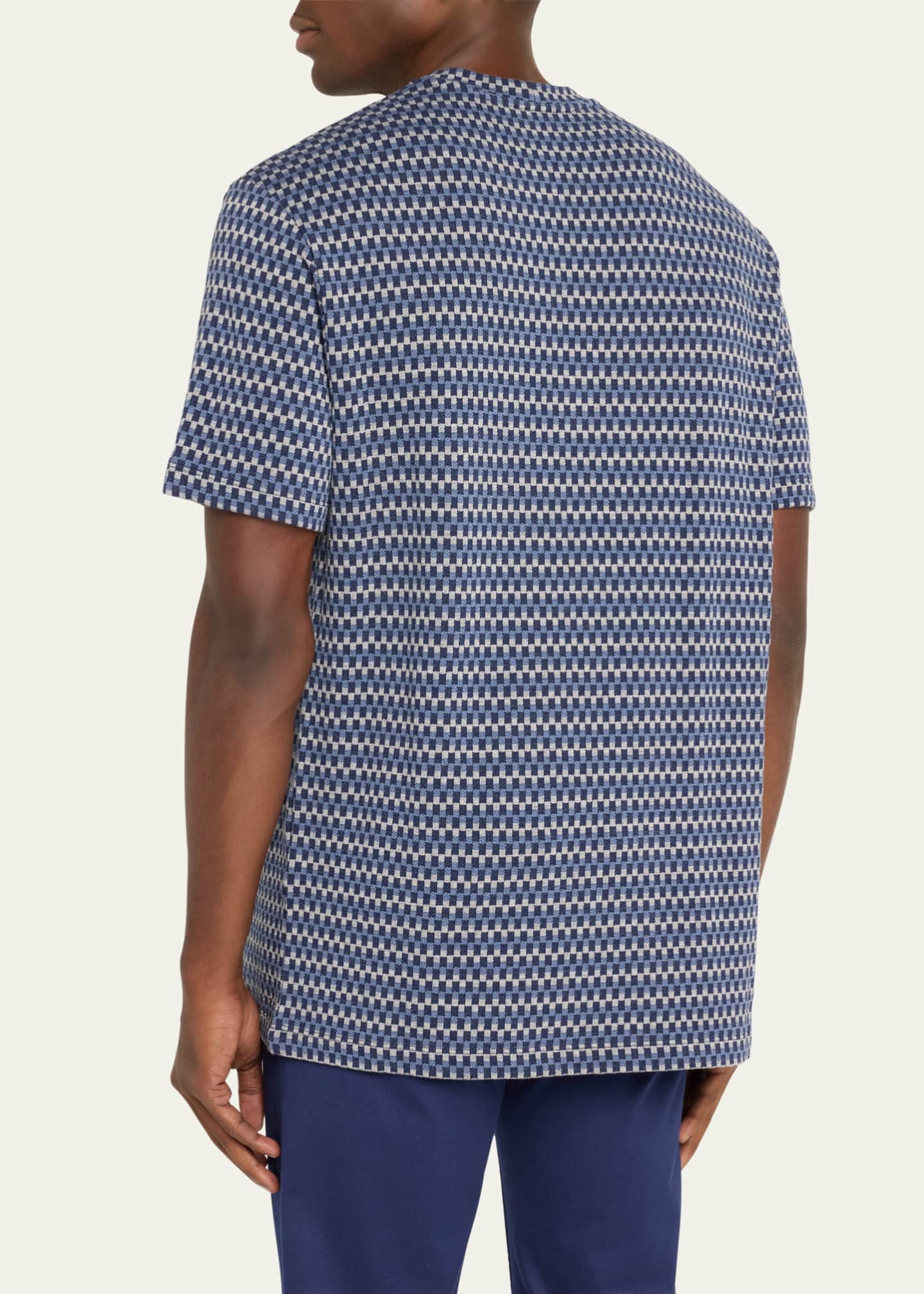 Giorgio Armani Men's Jacquard Interlock Texture T-Shirt Image 3 of 5