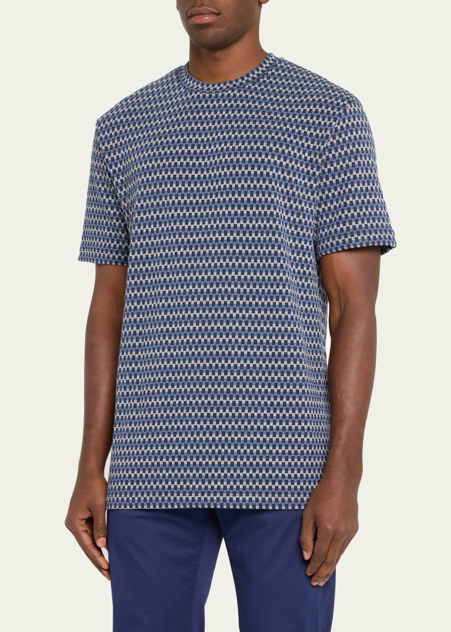 Giorgio Armani Men's Jacquard Interlock Texture T-Shirt Image 4 of 5