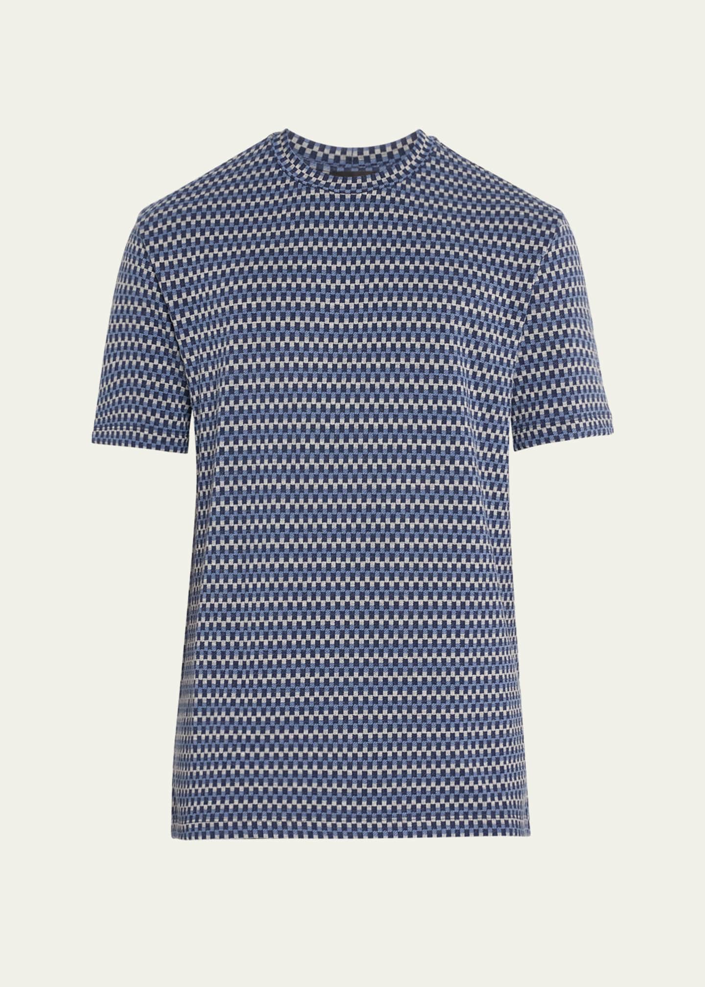 Giorgio Armani Men's Jacquard Interlock Texture T-Shirt Image 1 of 5