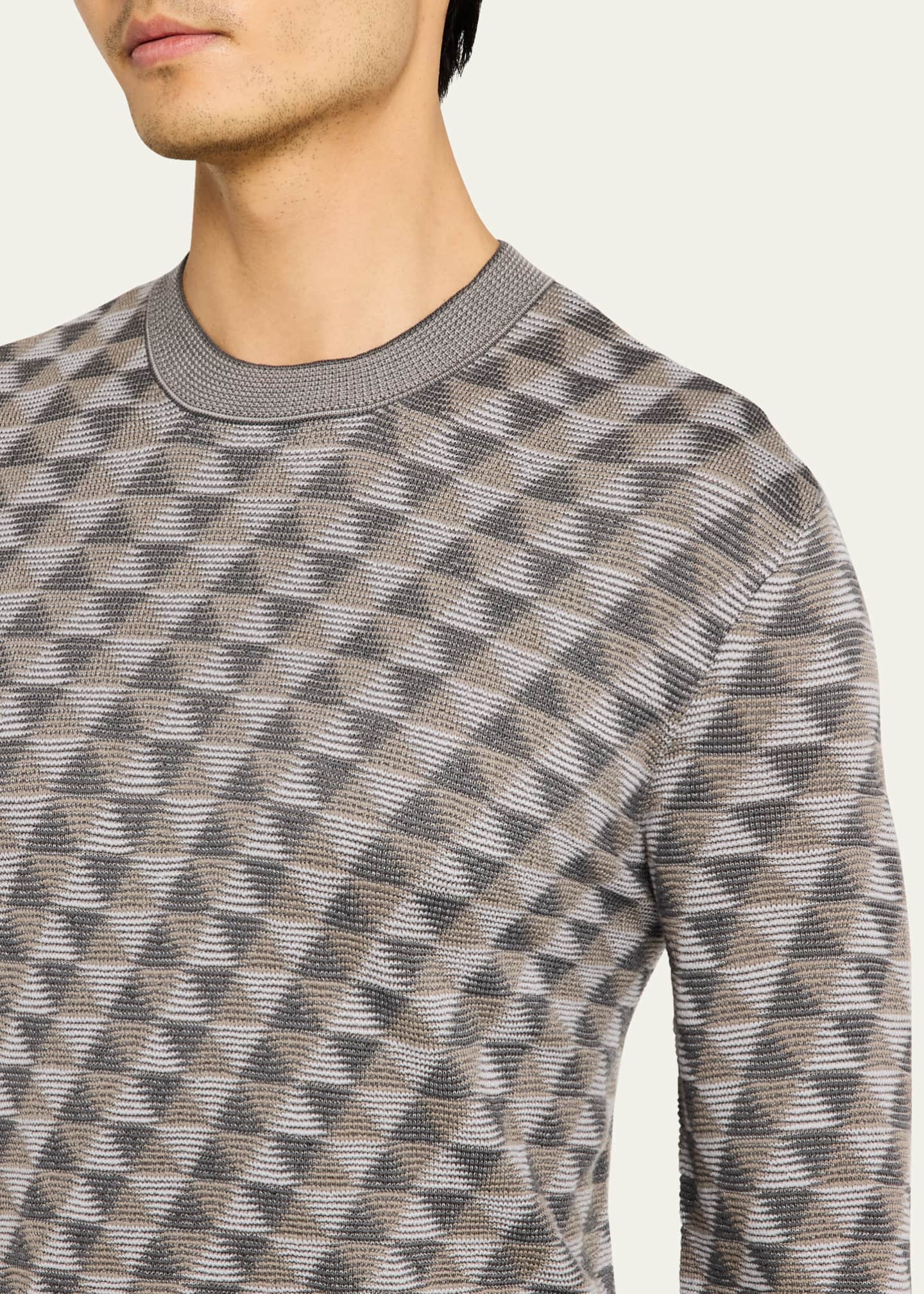 Giorgio Armani Men's Tricolor Triangle Wool Sweater Image 5 of 5