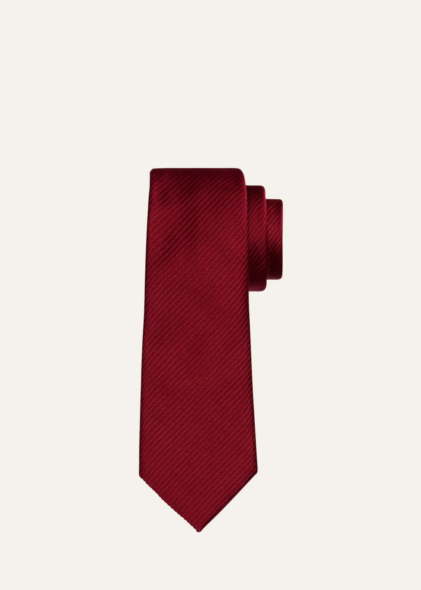 Giorgio Armani Men's Silk-Cotton Diagonal Weave Tie