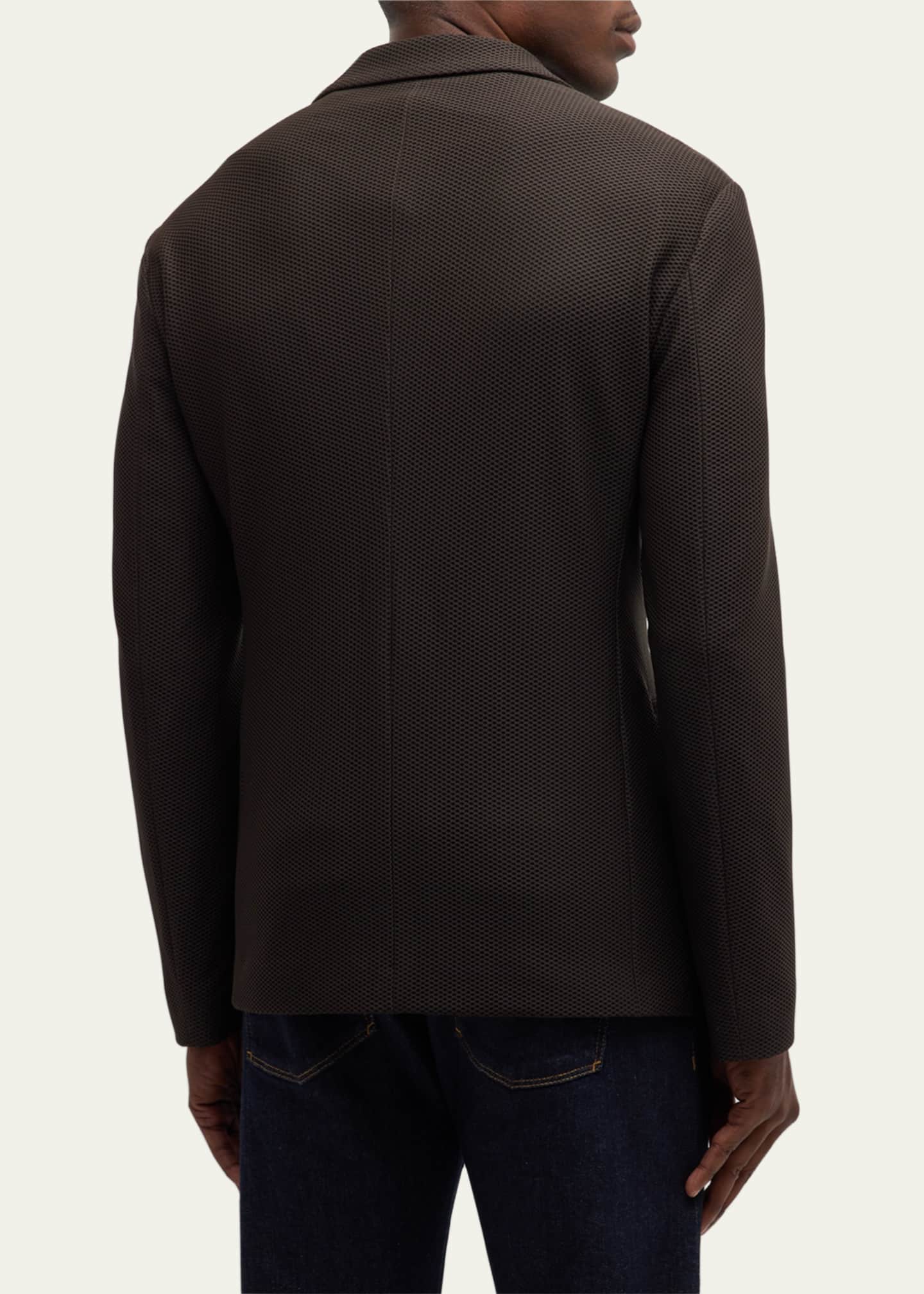 Giorgio Armani Men's Nylon Rice Stitch Two-Button Blazer Image 3 of 5