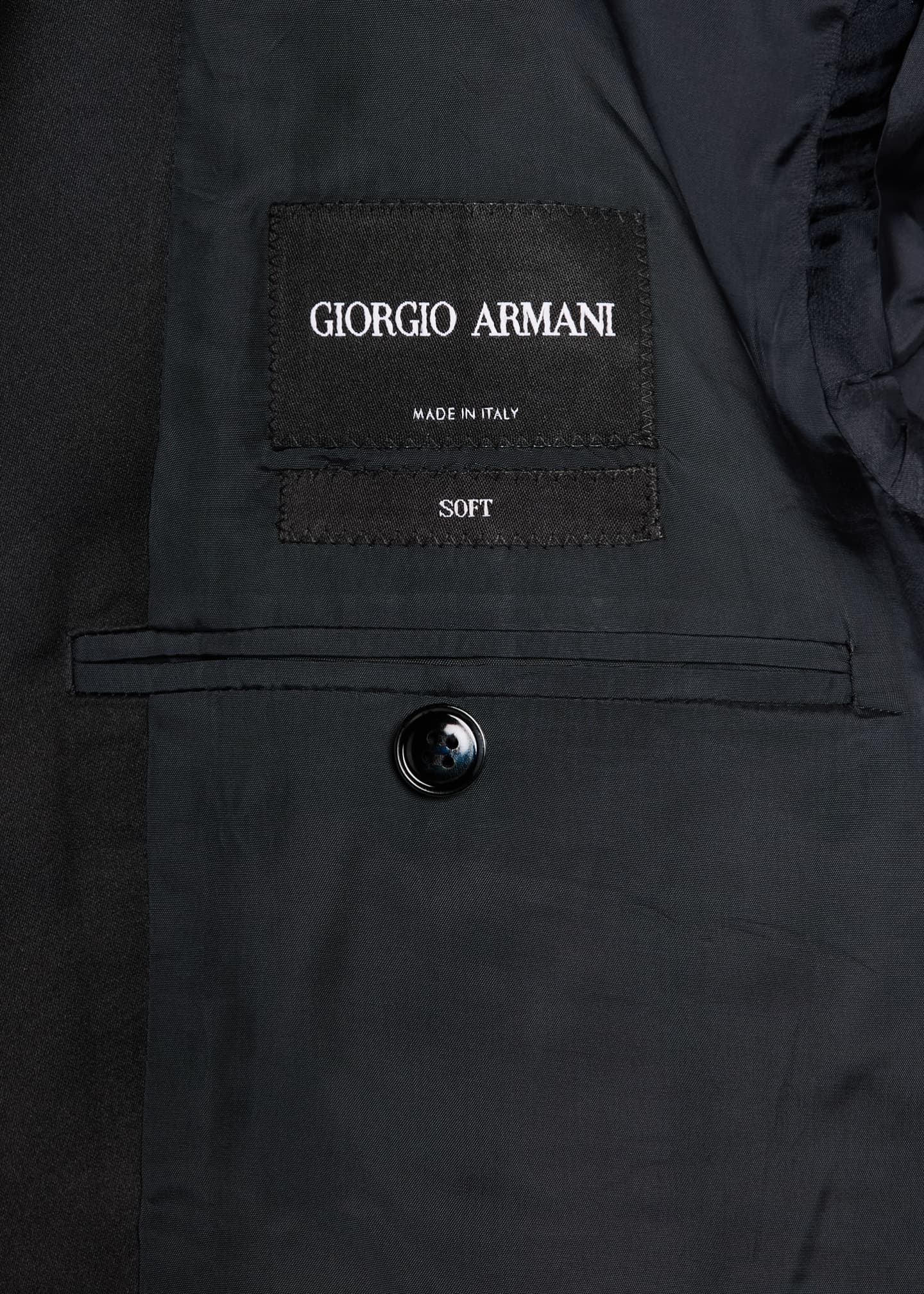 Giorgio Armani Men's Wool-Silk Solid Tuxedo Image 7 of 8