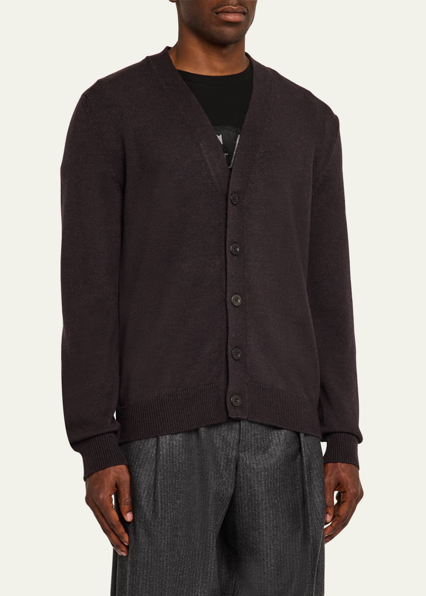 Giorgio Armani Men's Solid Wool Cardigan Image 4 of 5