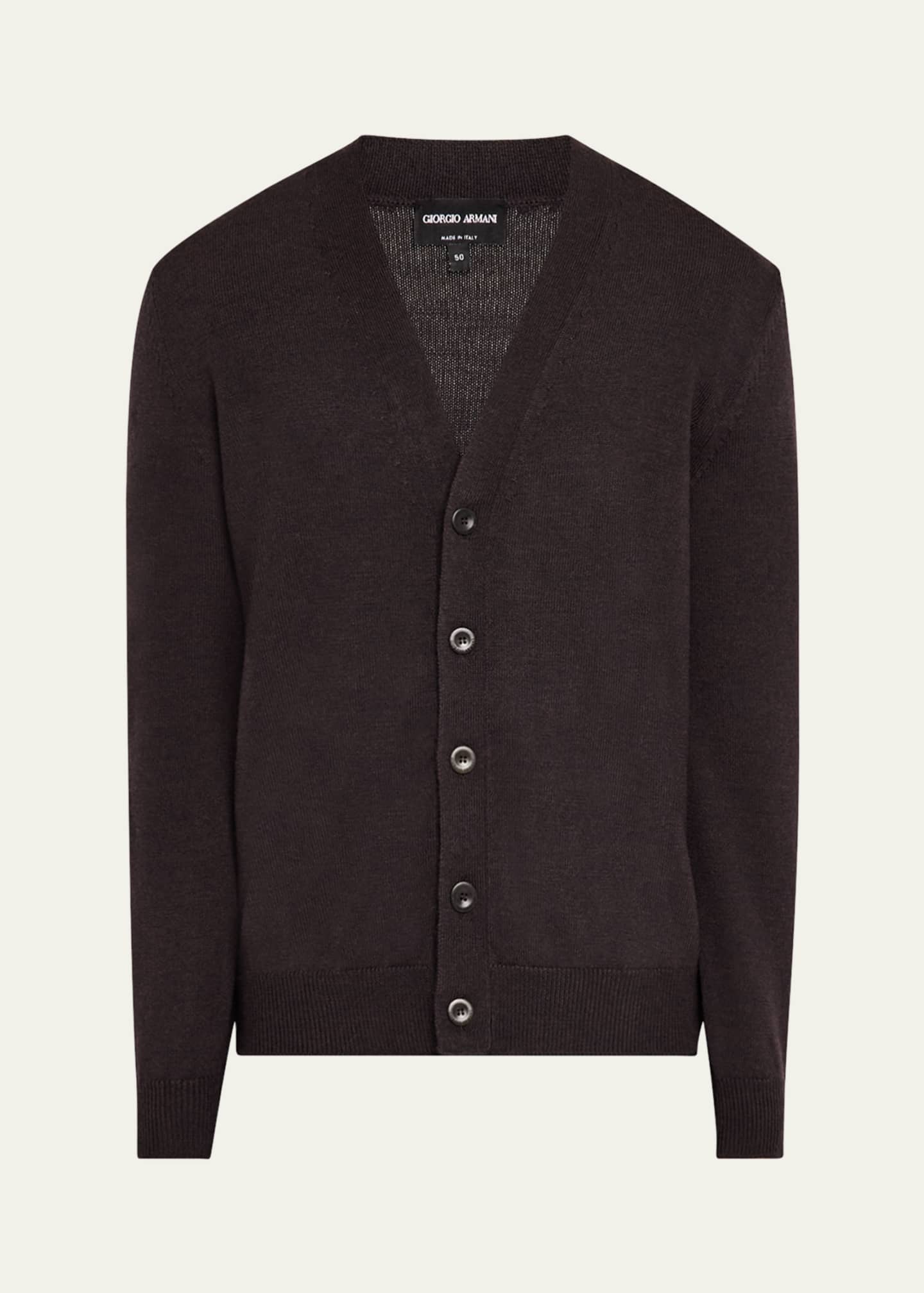 Giorgio Armani Men's Solid Wool Cardigan Image 1 of 5