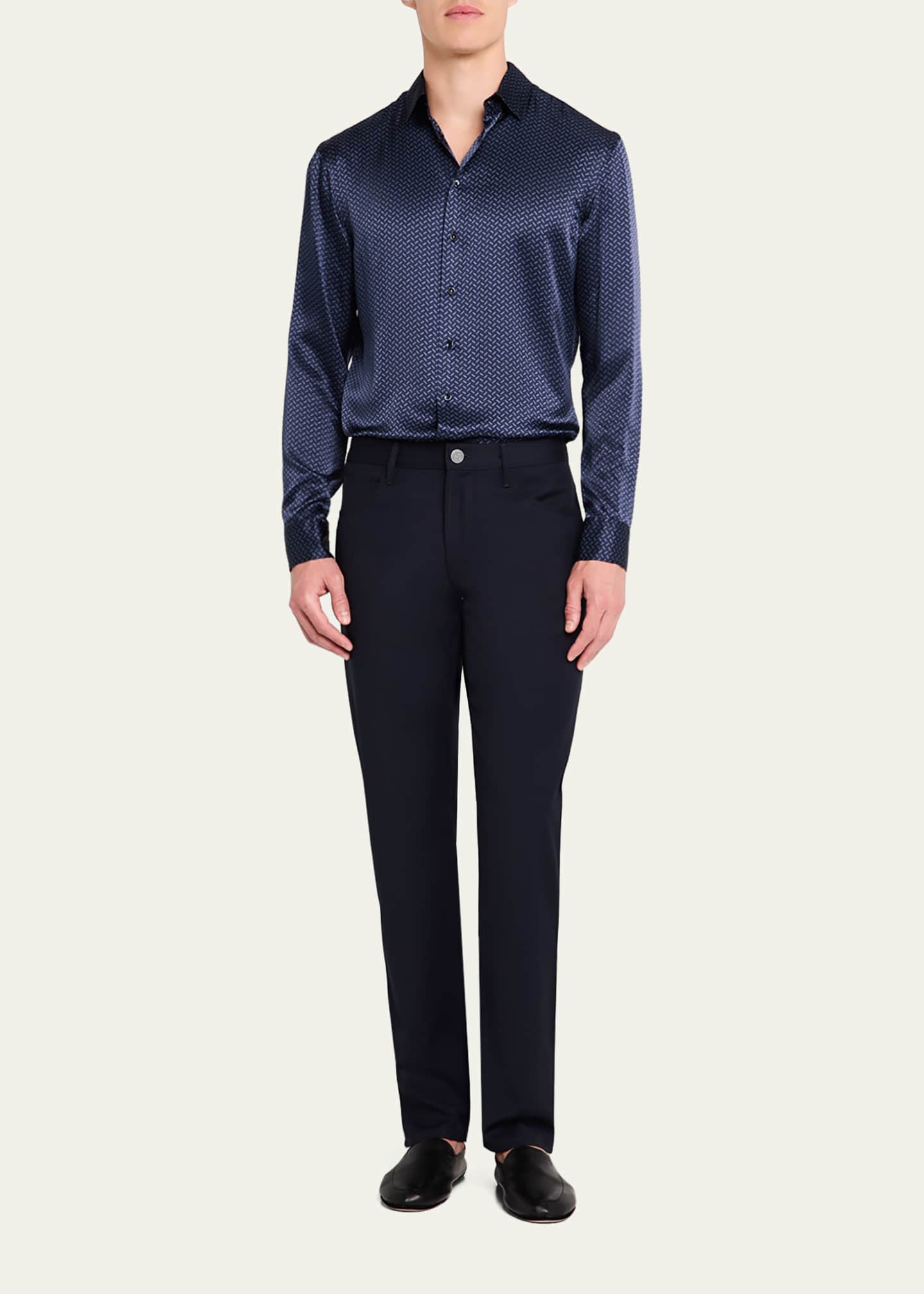 Giorgio Armani Men's Wool 5-Pocket Pants Image 2 of 5