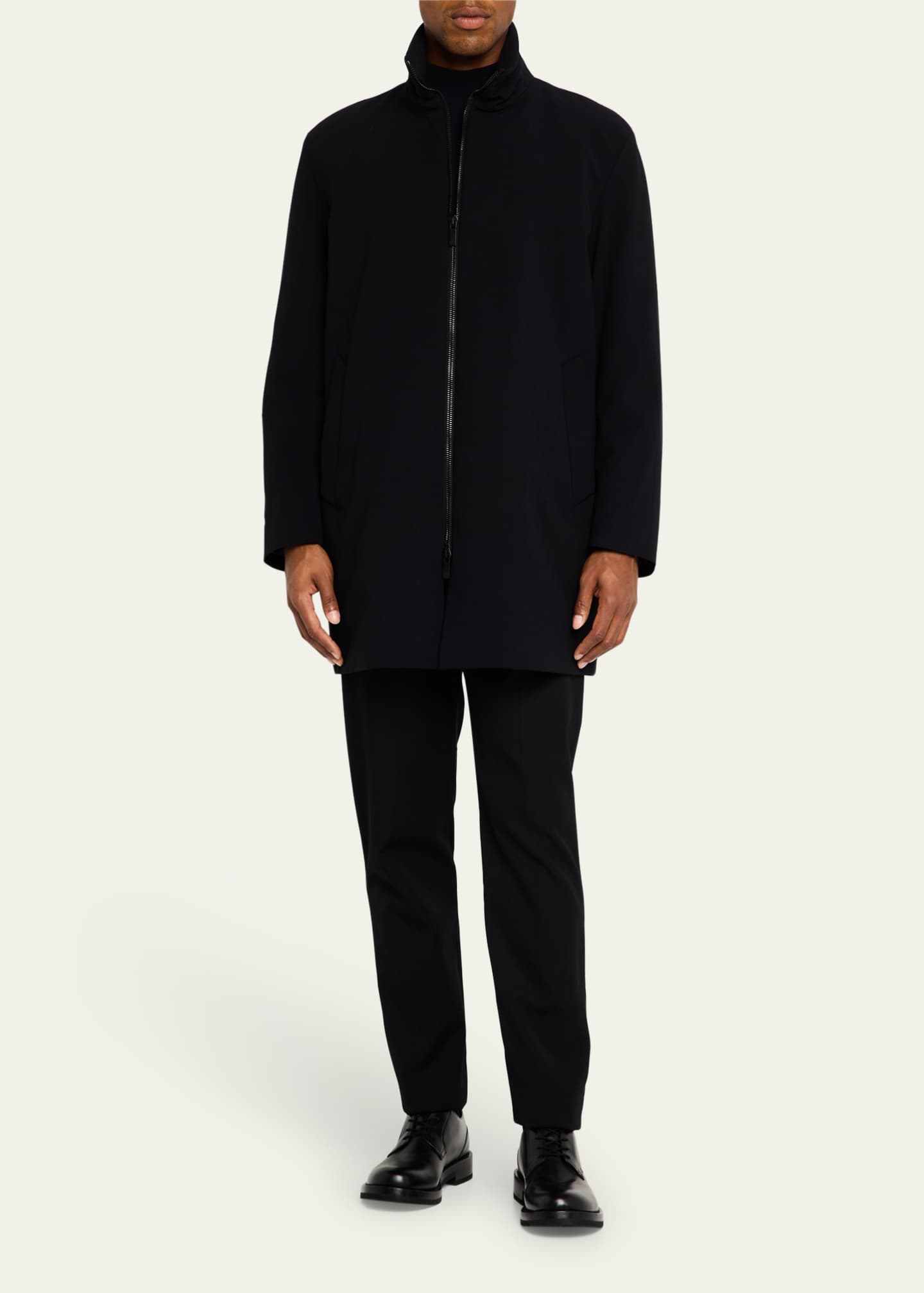 Giorgio Armani Men's Crepe Wool Topcoat Image 2 of 5