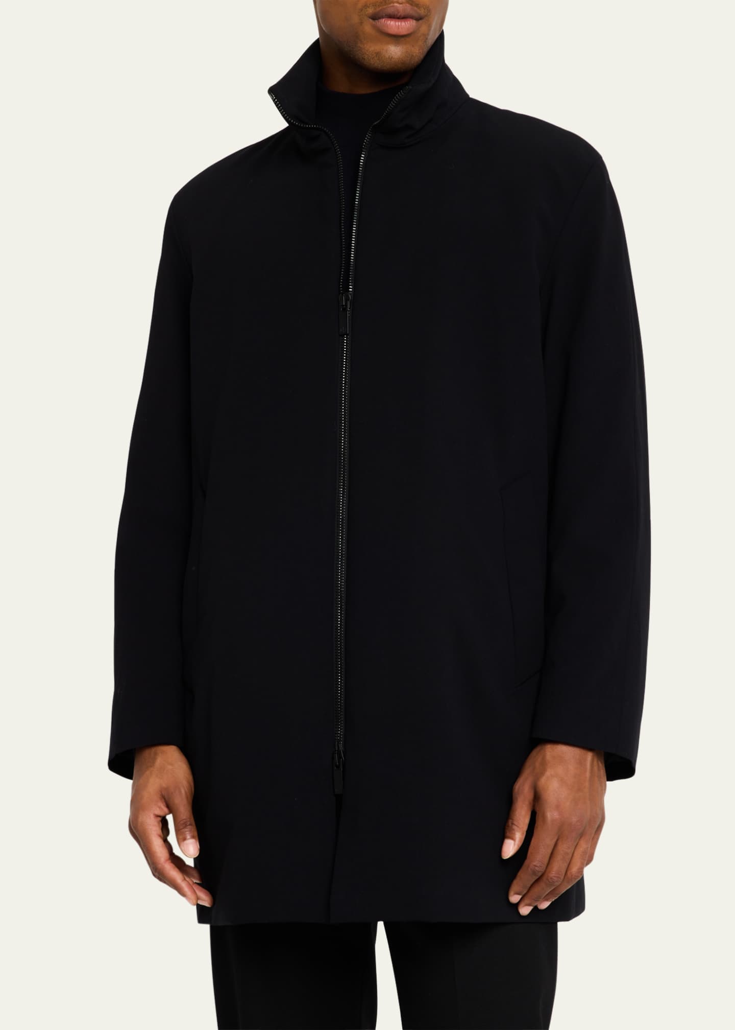 Giorgio Armani Men's Crepe Wool Topcoat Image 4 of 5
