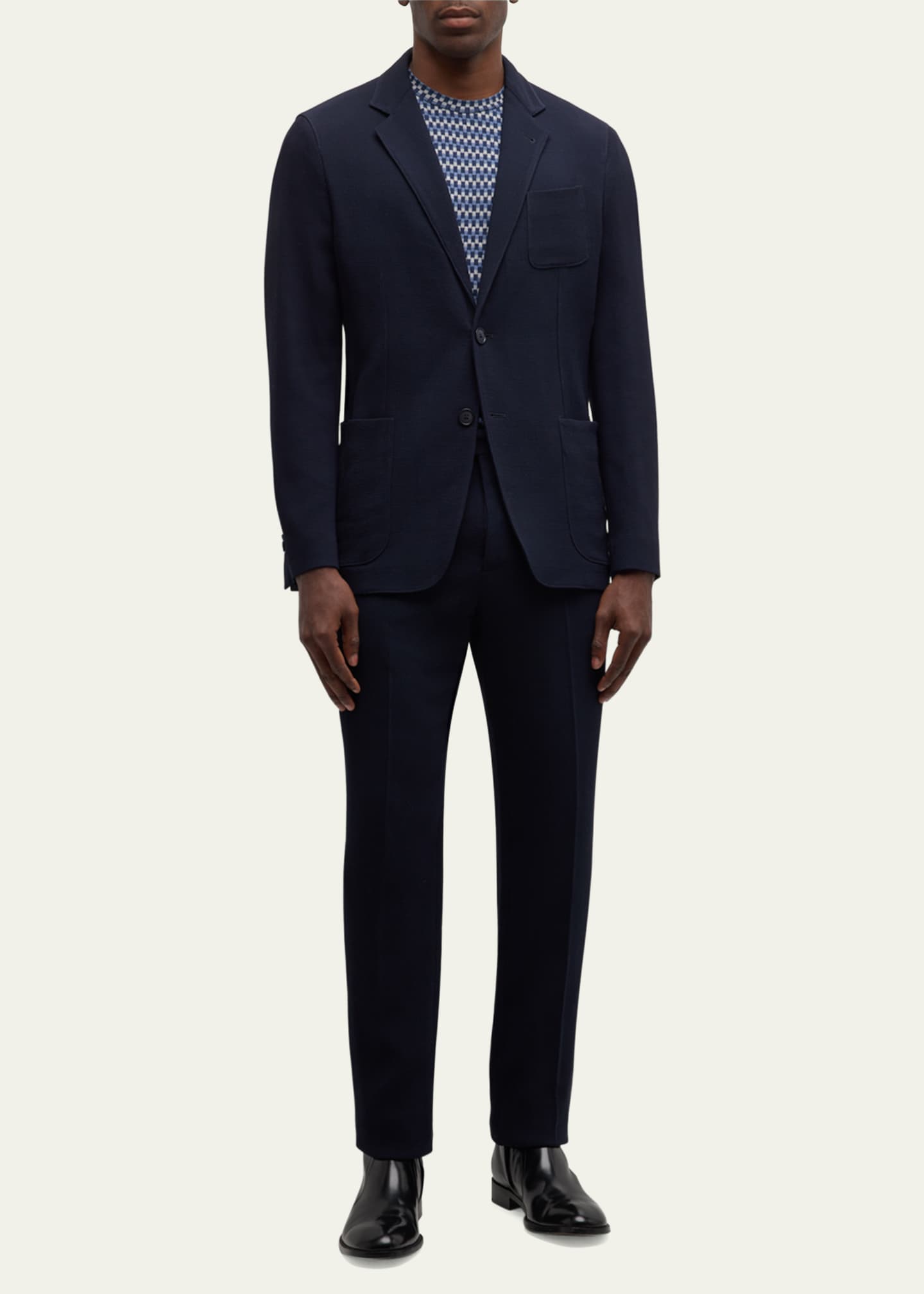 Giorgio Armani Men's Velvet Cannete-Effect Blazer Image 2 of 5