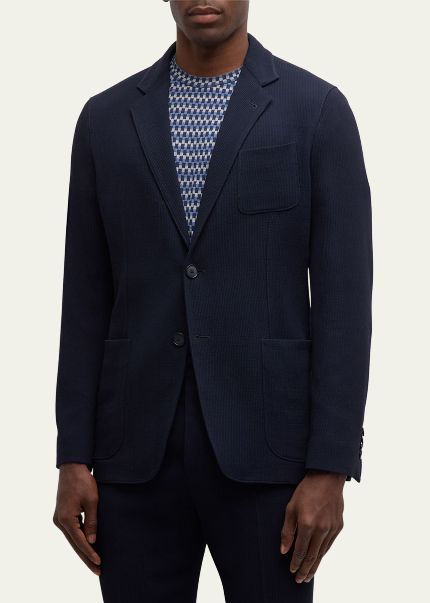 Giorgio Armani Men's Velvet Cannete-Effect Blazer Image 4 of 5