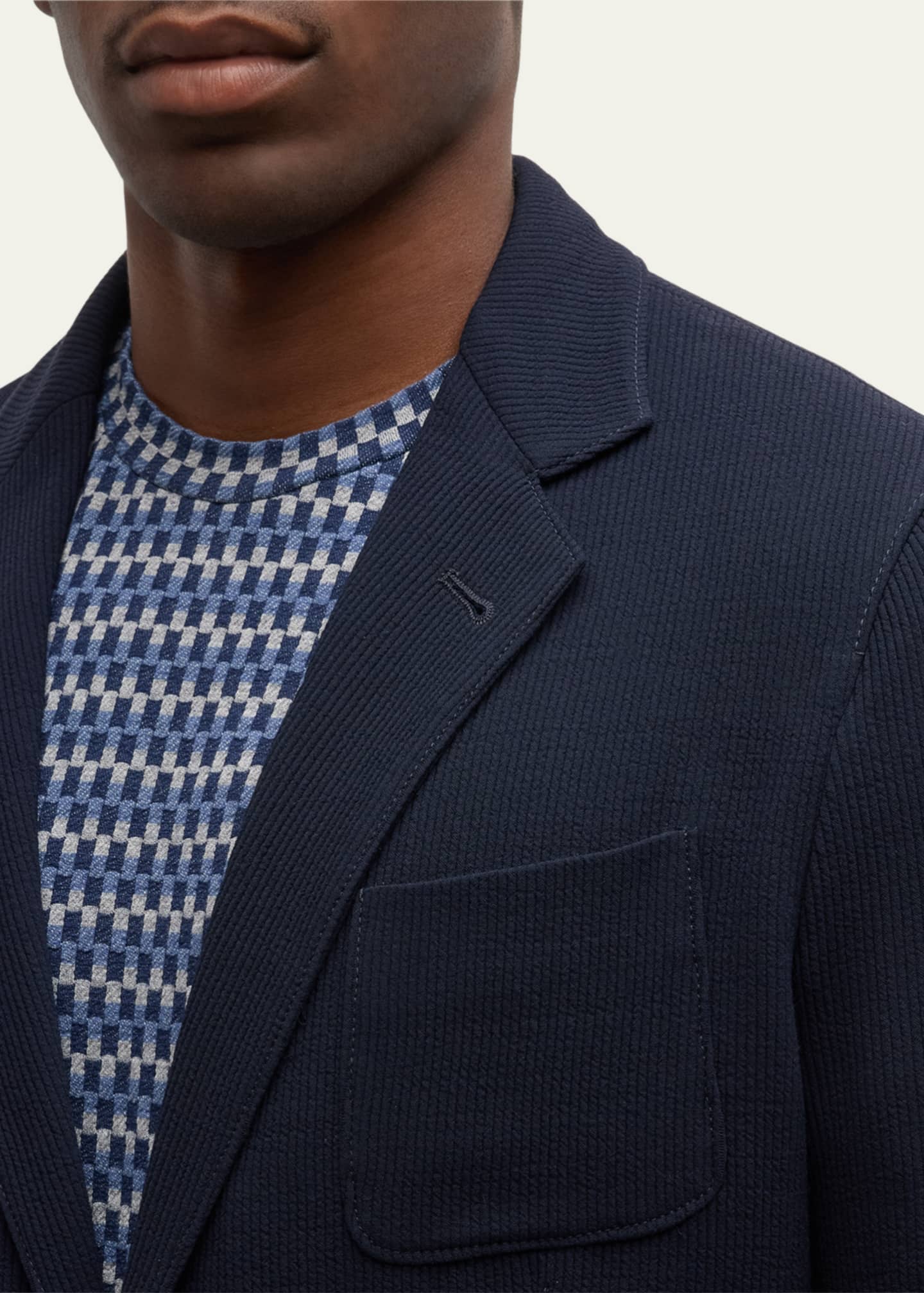 Giorgio Armani Men's Velvet Cannete-Effect Blazer Image 5 of 5