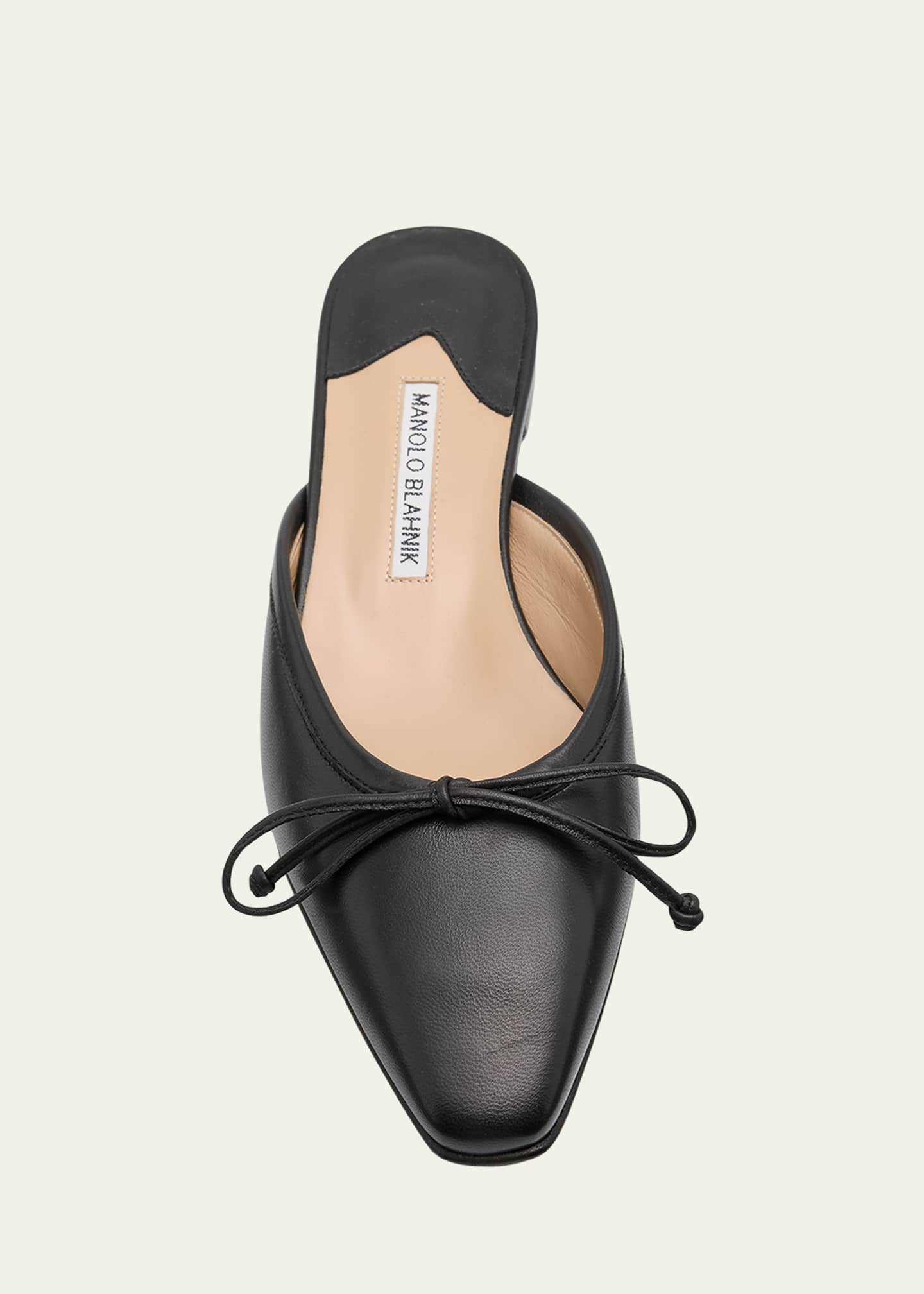 Manolo Blahnik Lambskin Bow Ballerina Mules Image 5 of 5