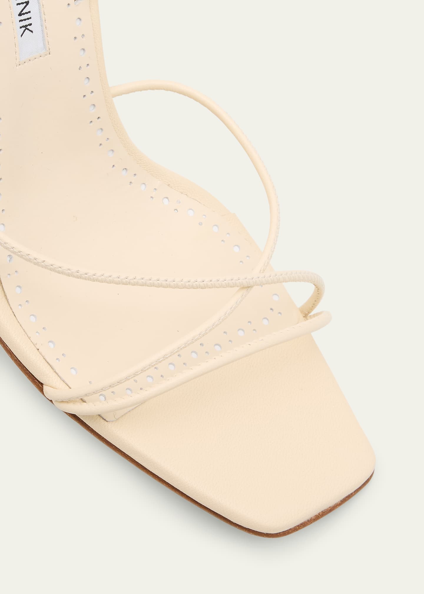Manolo Blahnik Leather Strappy Slingback Sandals Image 5 of 6