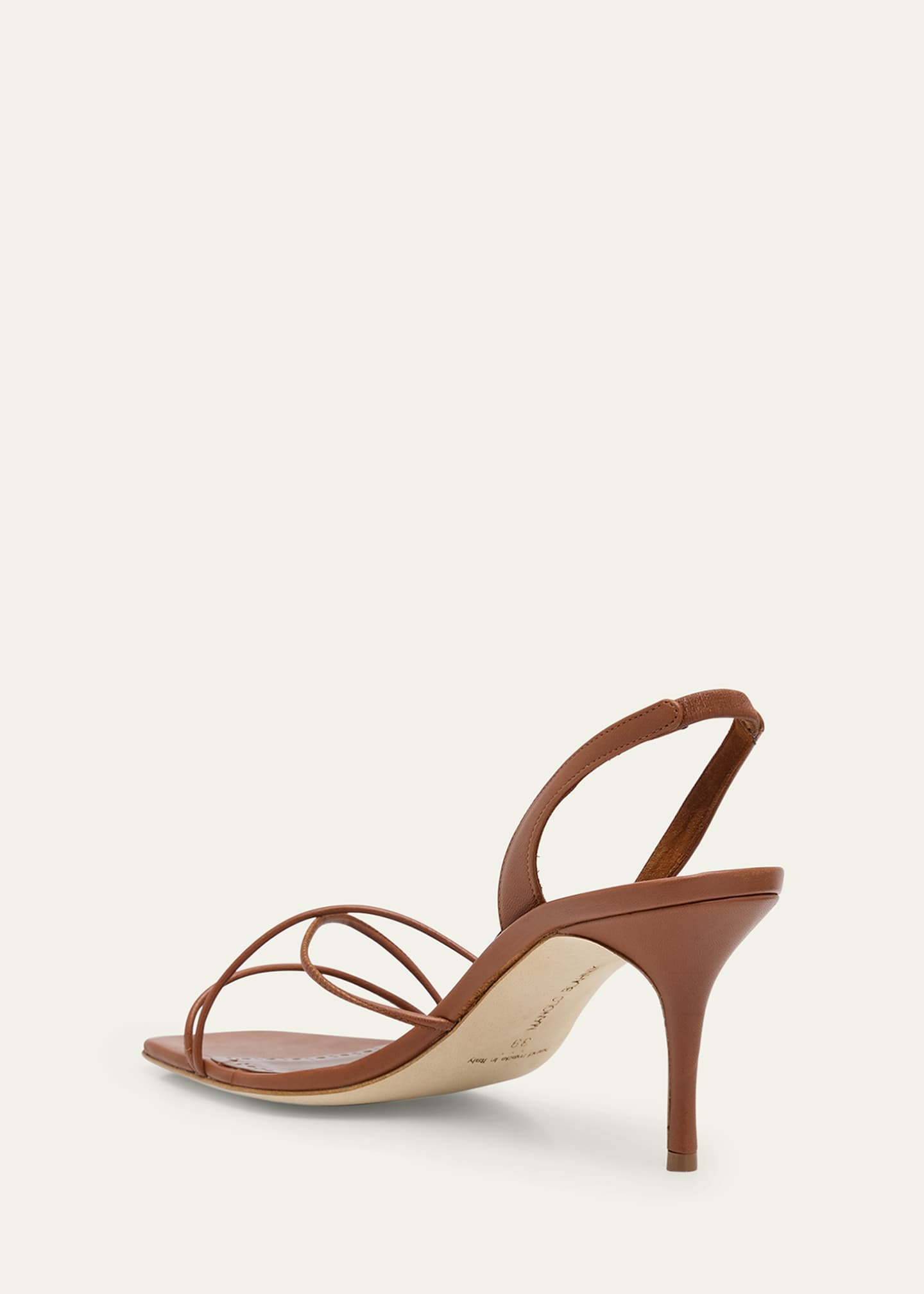 Manolo Blahnik Leather Strappy Slingback Sandals Image 4 of 6