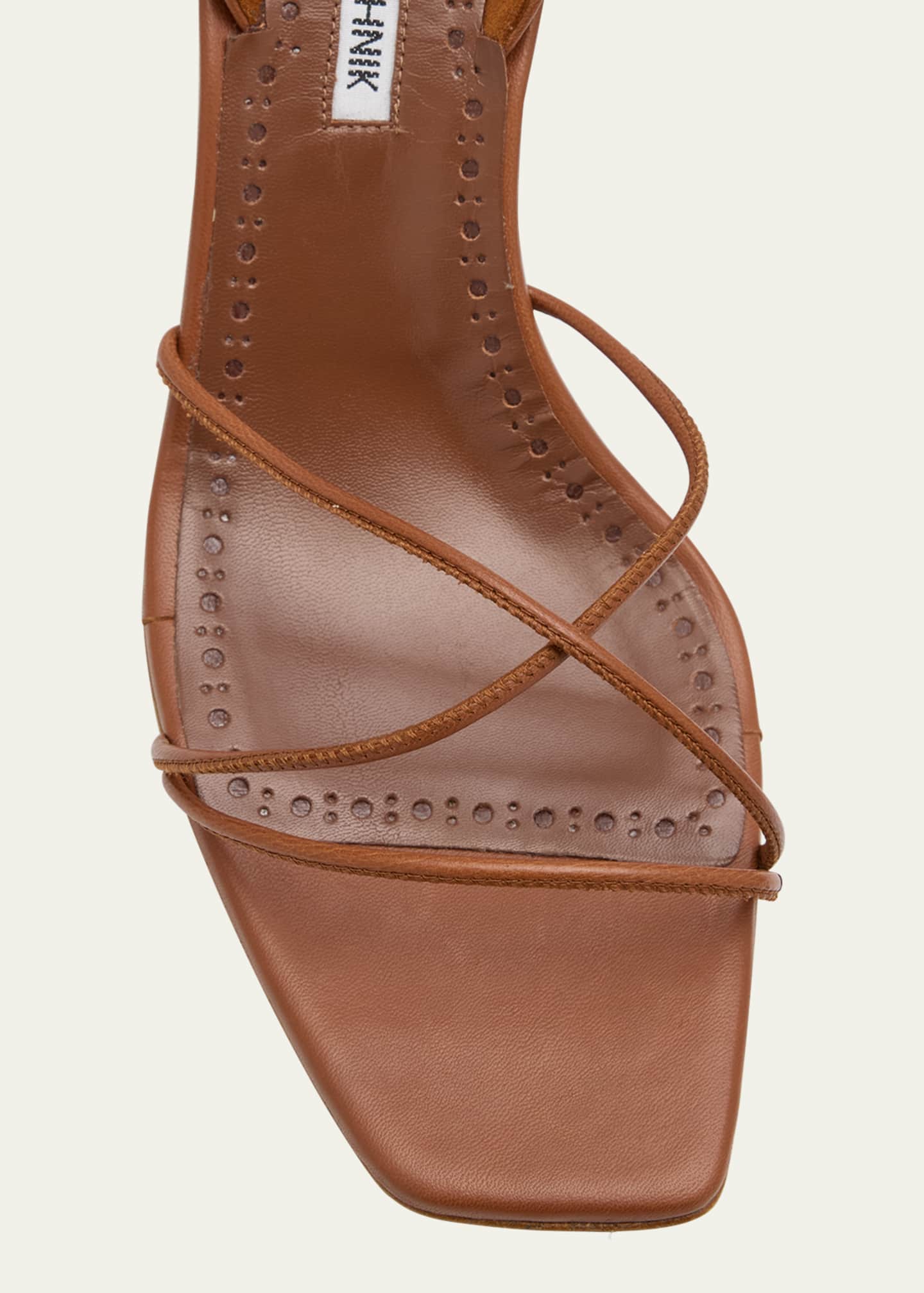 Manolo Blahnik Leather Strappy Slingback Sandals Image 5 of 6