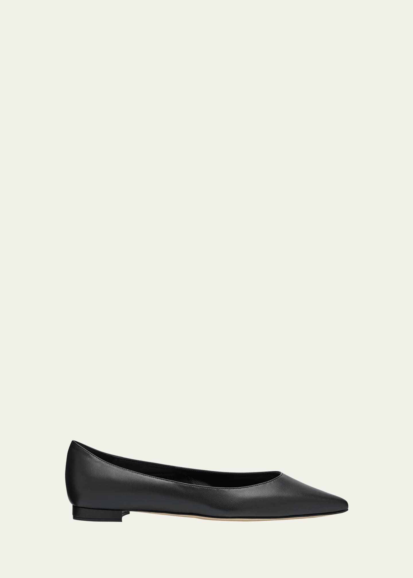Manolo Blahnik Gala Lambskin Point-Toe Ballerina Flats Image 1 of 5