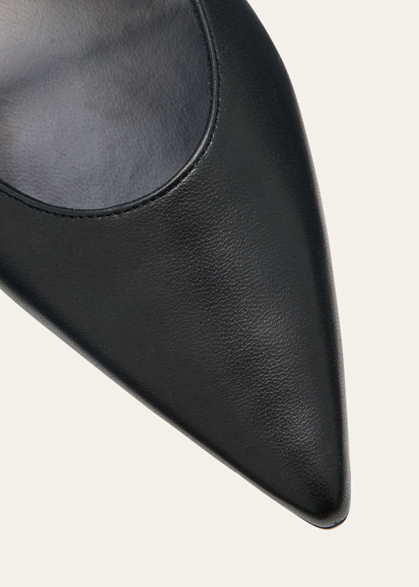 Manolo Blahnik Gala Lambskin Point-Toe Ballerina Flats Image 4 of 5